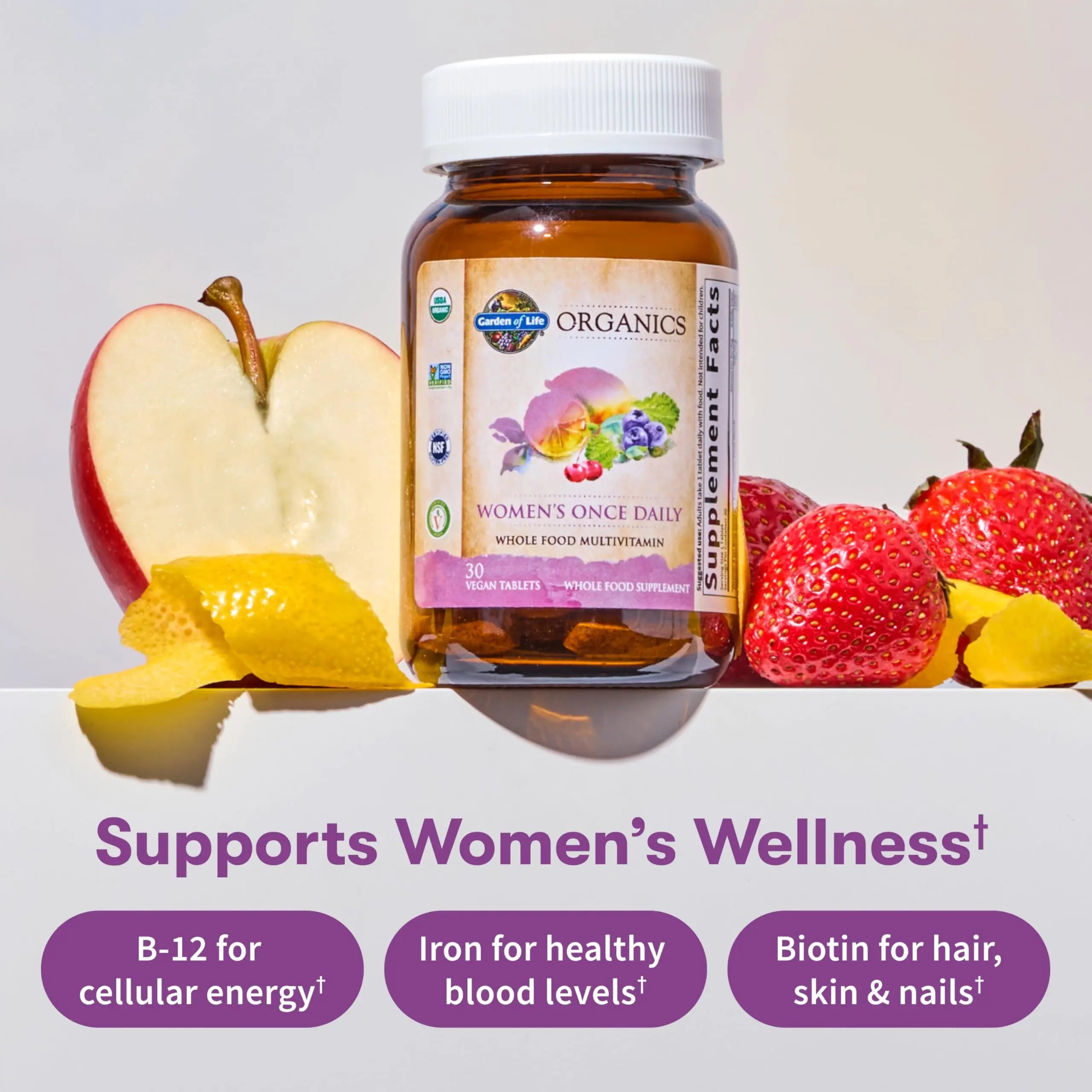 Garden of Life Organics Multivitamin for Women - Women's Once Daily Multi - Whole Food Multi with Iron, Biotin, Vegan Organic Womens Multivitamin Garden of Life Au supplements