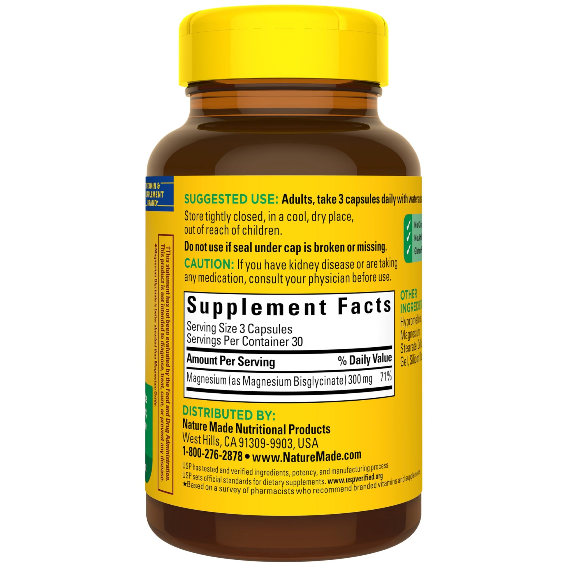 Nature Made High Absorption Magnesium Glycinate 300mg per 3 Capsules, Magnesium Supplement for Muscle, Heart, Nerve and Bone Support, 90 Magnesium Bisglycinate Capsules, 30 Day Supply Nature Made Au supplements
