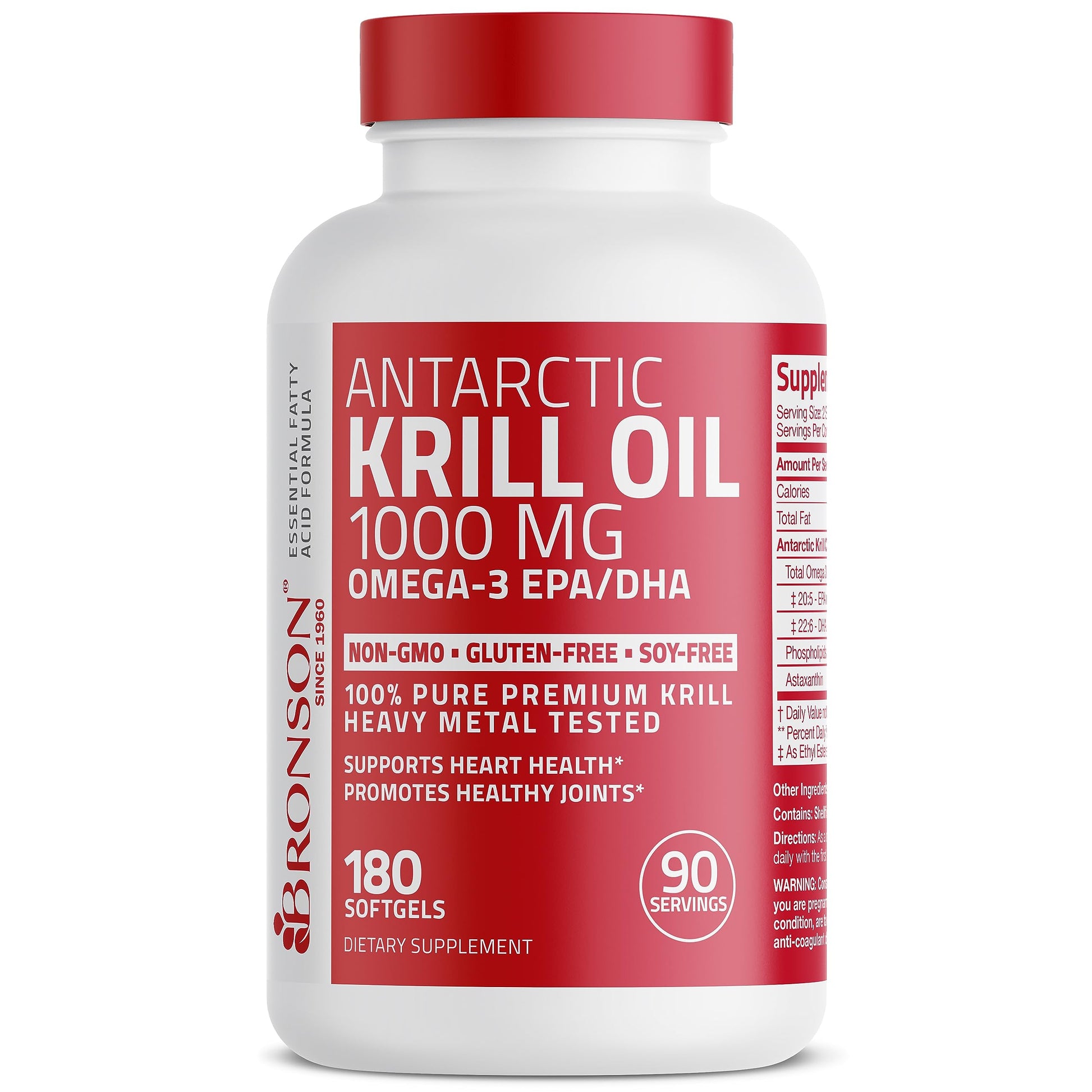 Bronson Antarctic Krill Oil 1000 mg with Omega-3s EPA, DHA, Astaxanthin and Phospholipid Bronson Au supplements