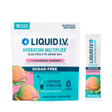 Liquid I.V.® Hydration Multiplier Sugar-Free - Rainbow Sherbet | Electrolyte Powder Drink Mix | 1 Pack (14 Servings) Liquid I.V. Au supplements