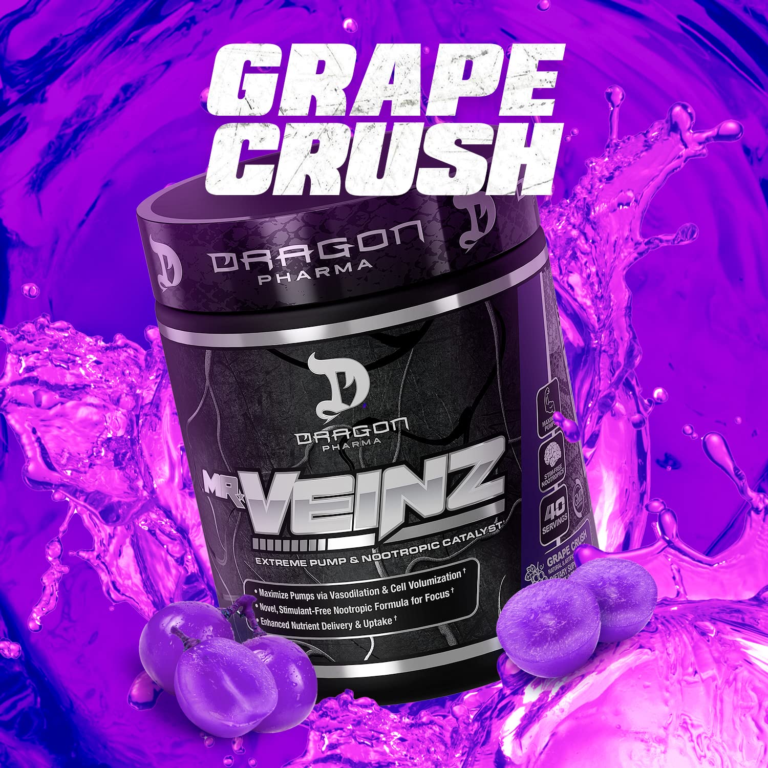 DRAGON PHARMA Mr. Veinz Stim Free Pre-Workout, Extreme Pump & Nootropic Catalyst DRAGON PHARMA Au supplements
