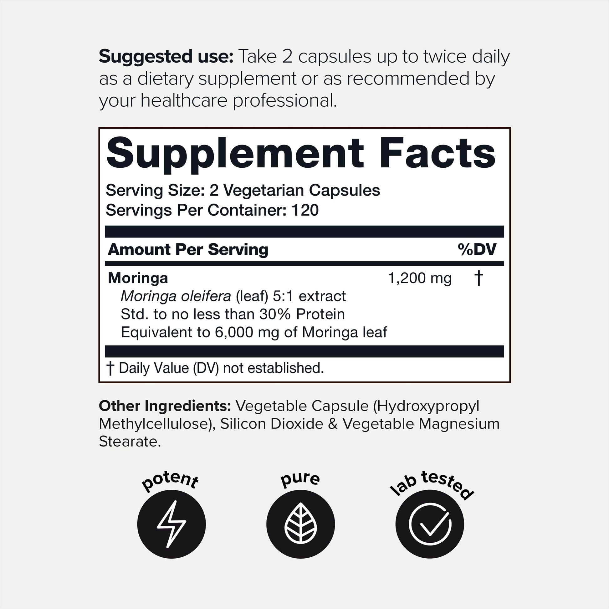 Highly Potent Full Spectrum Indian Moringa Extract - 30% Third-Party Tested Protein Toniiq Au supplements