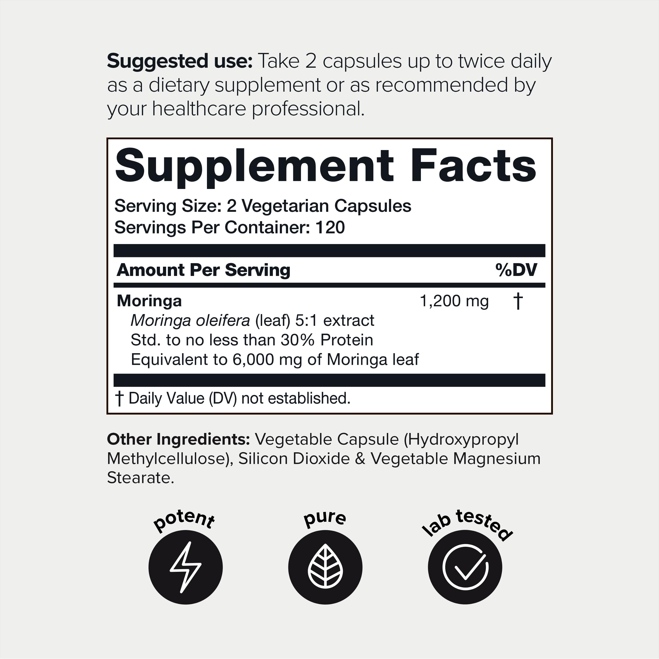 Highly Potent Full Spectrum Indian Moringa Extract - 30% Third-Party Tested Protein Toniiq Au supplements