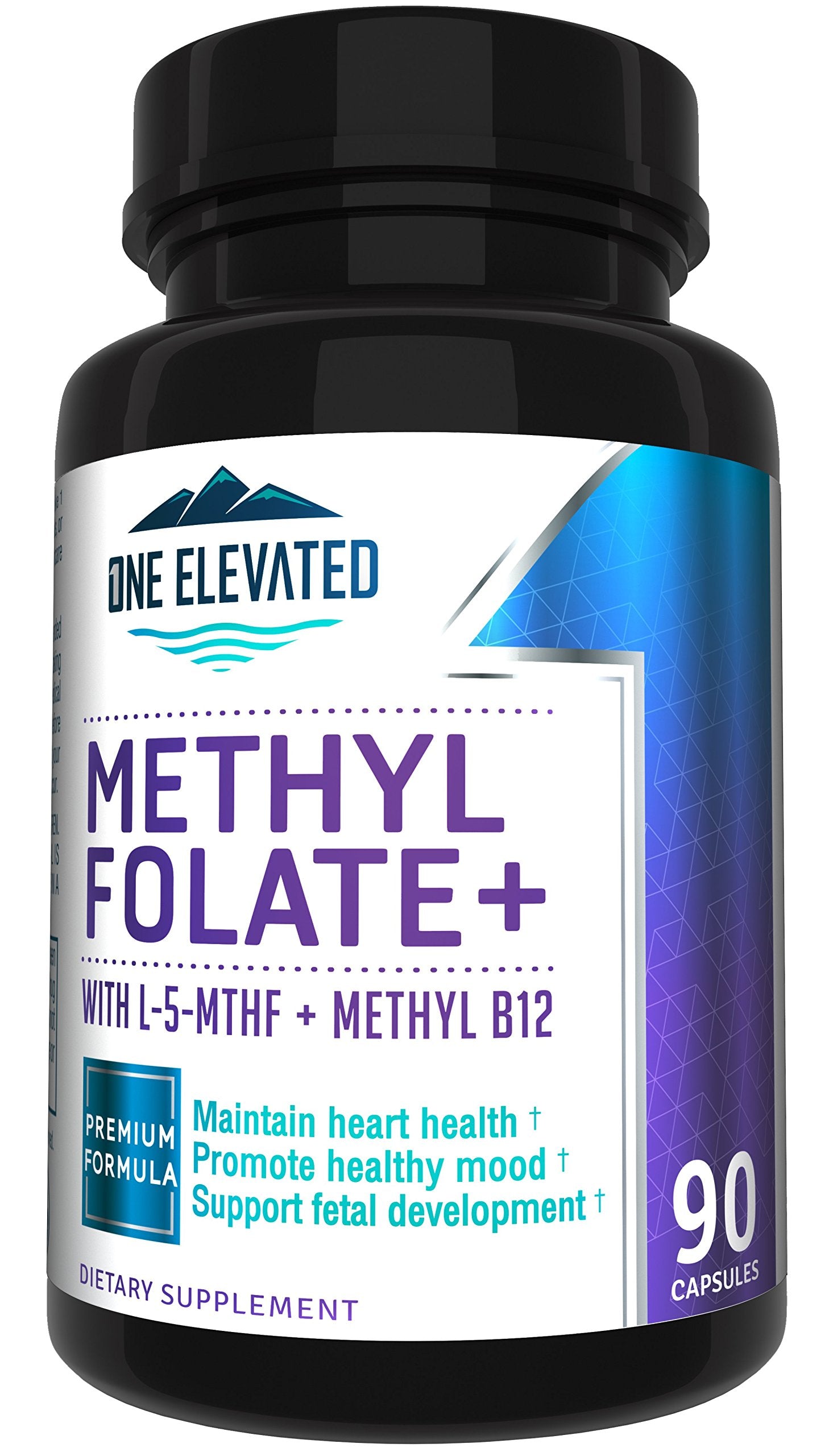 Double Strength & Most Bioactive Methyl Folate! Uniquely Formulated with Highest Pharmaceutical Grade Methylcobalamin (B12), Niacin, B1, B2 B6. Works Synergistically for Max Results-3 Month Supply One Elevated Au supplements