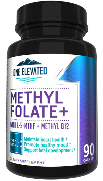 Double Strength & Most Bioactive Methyl Folate! Uniquely Formulated with Highest Pharmaceutical Grade Methylcobalamin (B12), Niacin, B1, B2 B6. Works Synergistically for Max Results-3 Month Supply One Elevated Au supplements