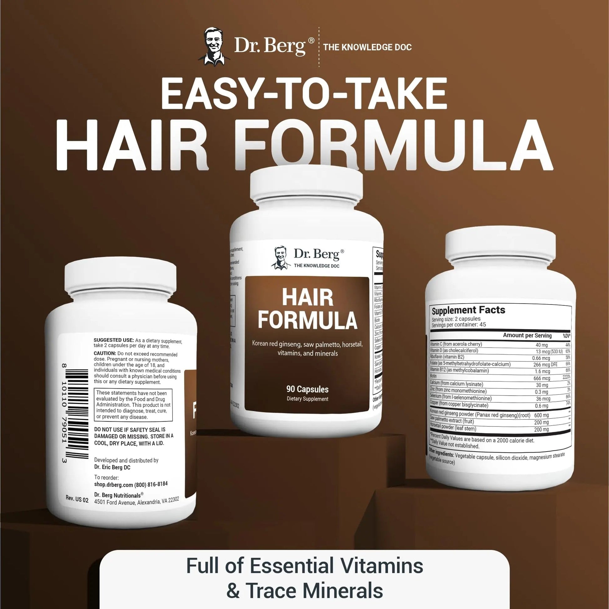 Dr. Berg All in One Vitamins for Hair, Skin & Nails - Advanced Formula with Biotin Dr. Berg Nutritionals Au supplements