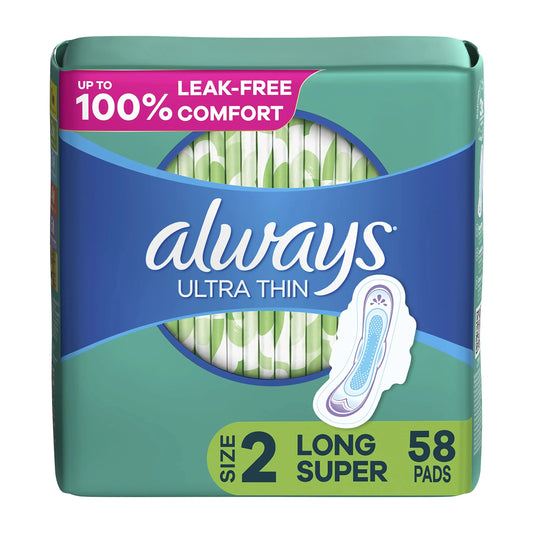 Always Ultra Thin Feminine Pads For Women, Size 2 Long Super Absorbenc AlwaysAU supplements