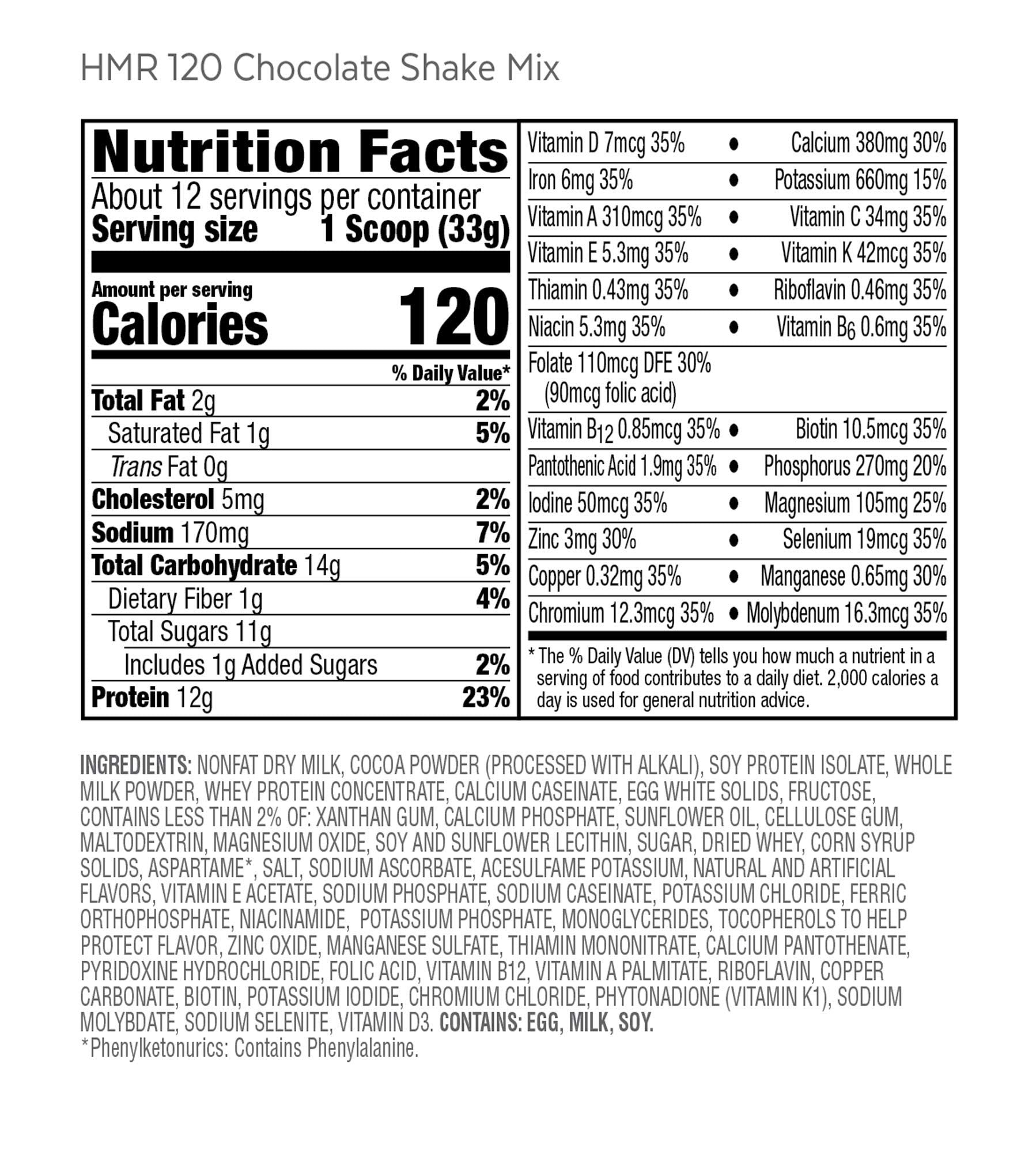 HMR 120 "Classic" Shake Meal Replacement Powder | Chocolate Shake Mix to Support Healthy HMR Au supplements