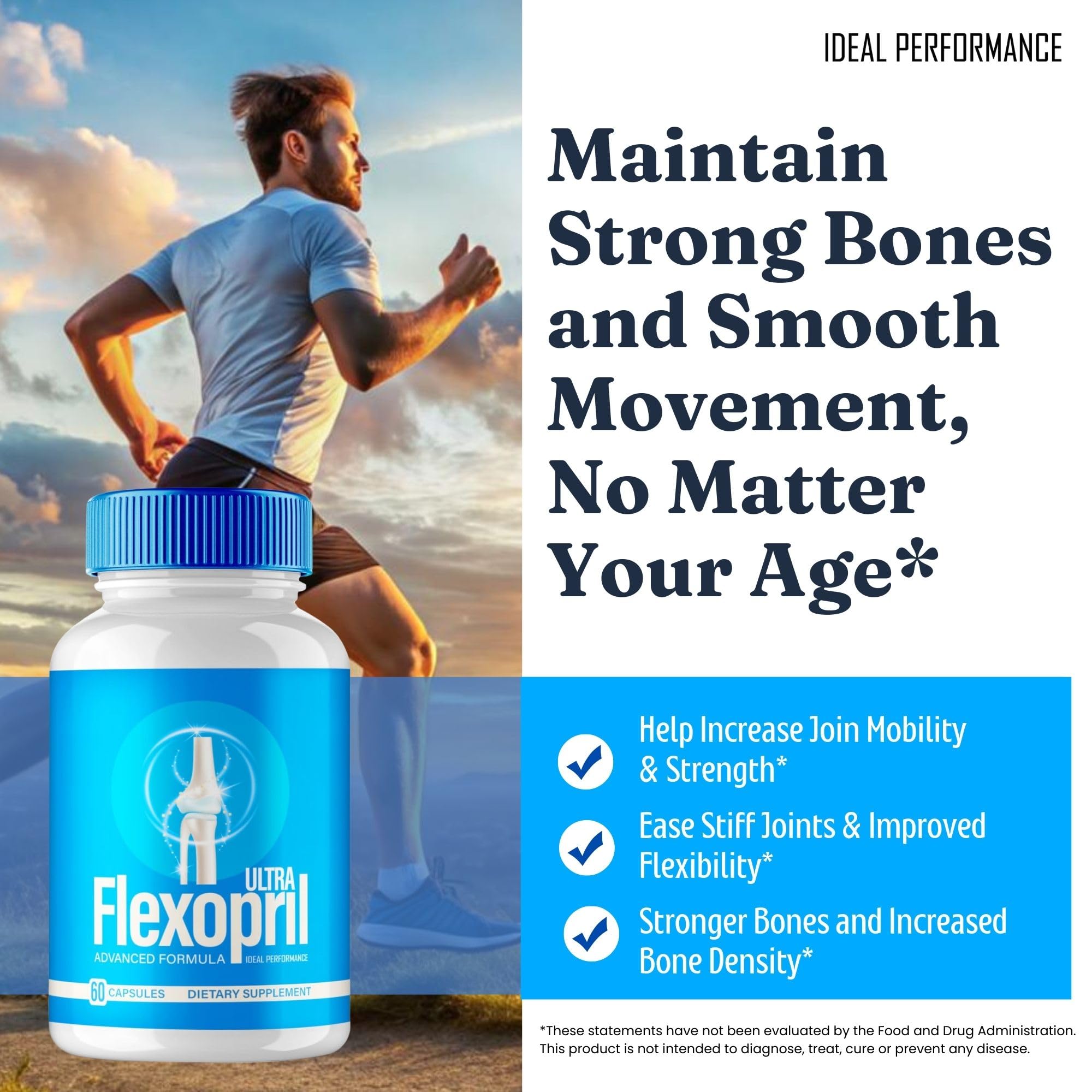 Flexopril Ultra Joint Support Capsules, Official Flexopril Supplement Pills, All-Natural Formula to Fortify Bones and Bolster Flexibility - Maximum Strength, FlexoprilUltra Pills Reviews (2 Pack) IDEAL PERFORMANCE Au supplements