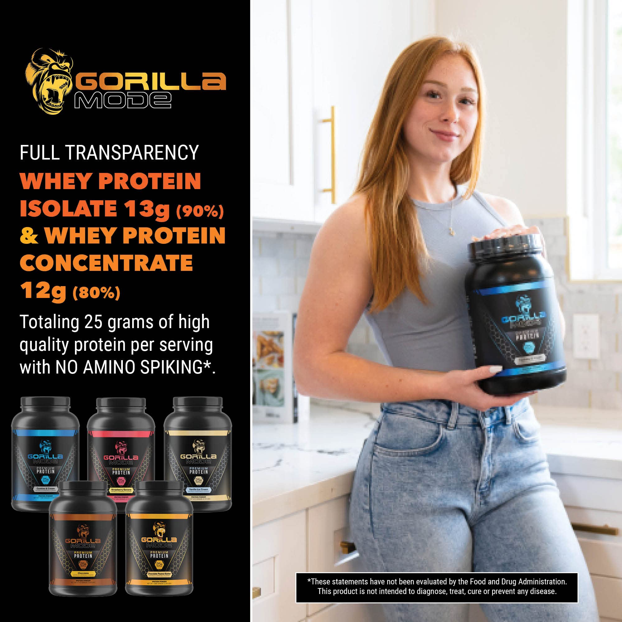 Gorilla Mode Premium Whey Protein - Chocolate Peanut Butter / 25 Grams of Whey Gorilla Mind Au supplements
