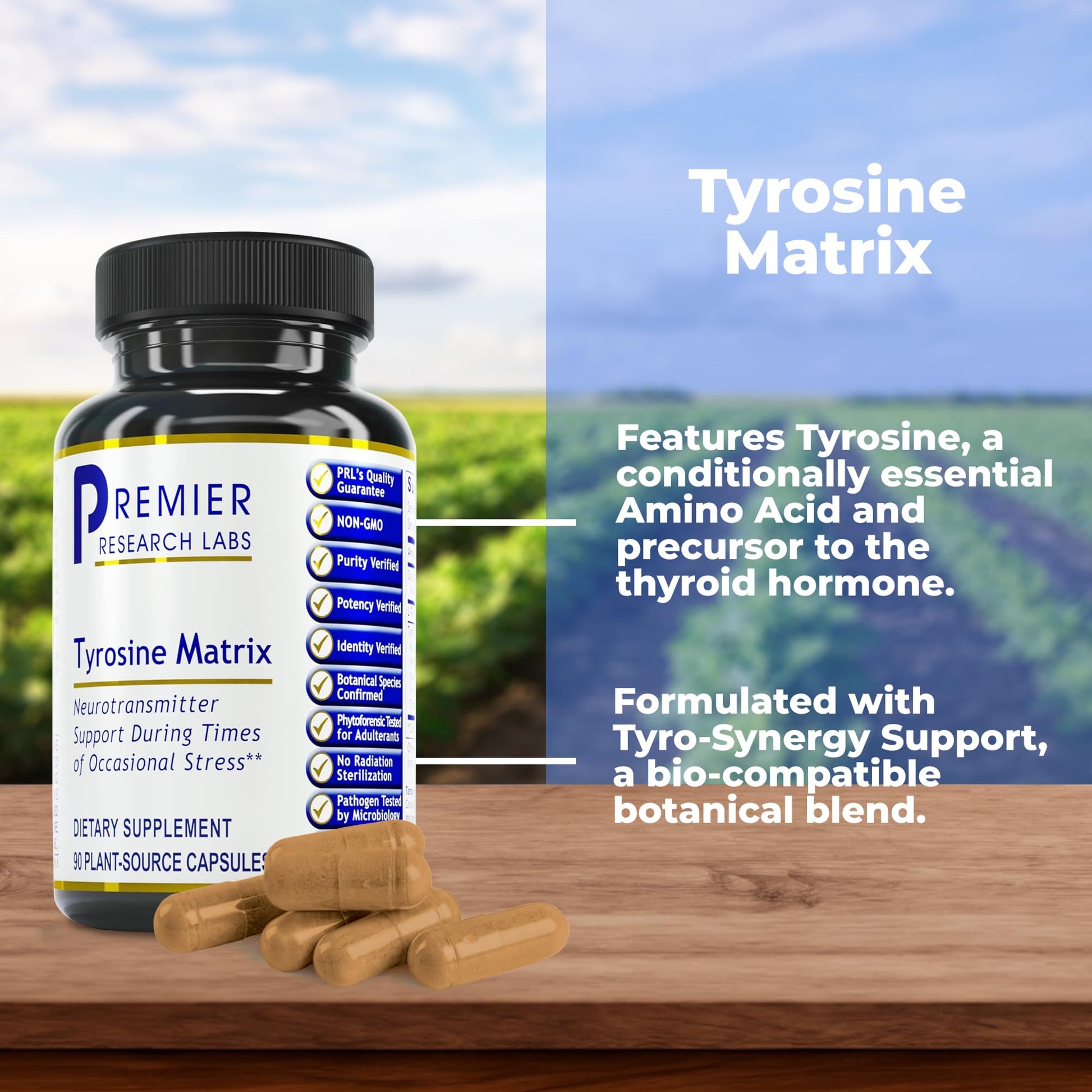 Premier Research Labs Tyrosine Matrix - L Tyrosine Supplement, L-tyrosine 944mg Capsules for Adults, Amino Acid Pills with Red Algae & Rhodiola Rosea - 90 Vegetarian Capsules Premier Research Labs Au supplements