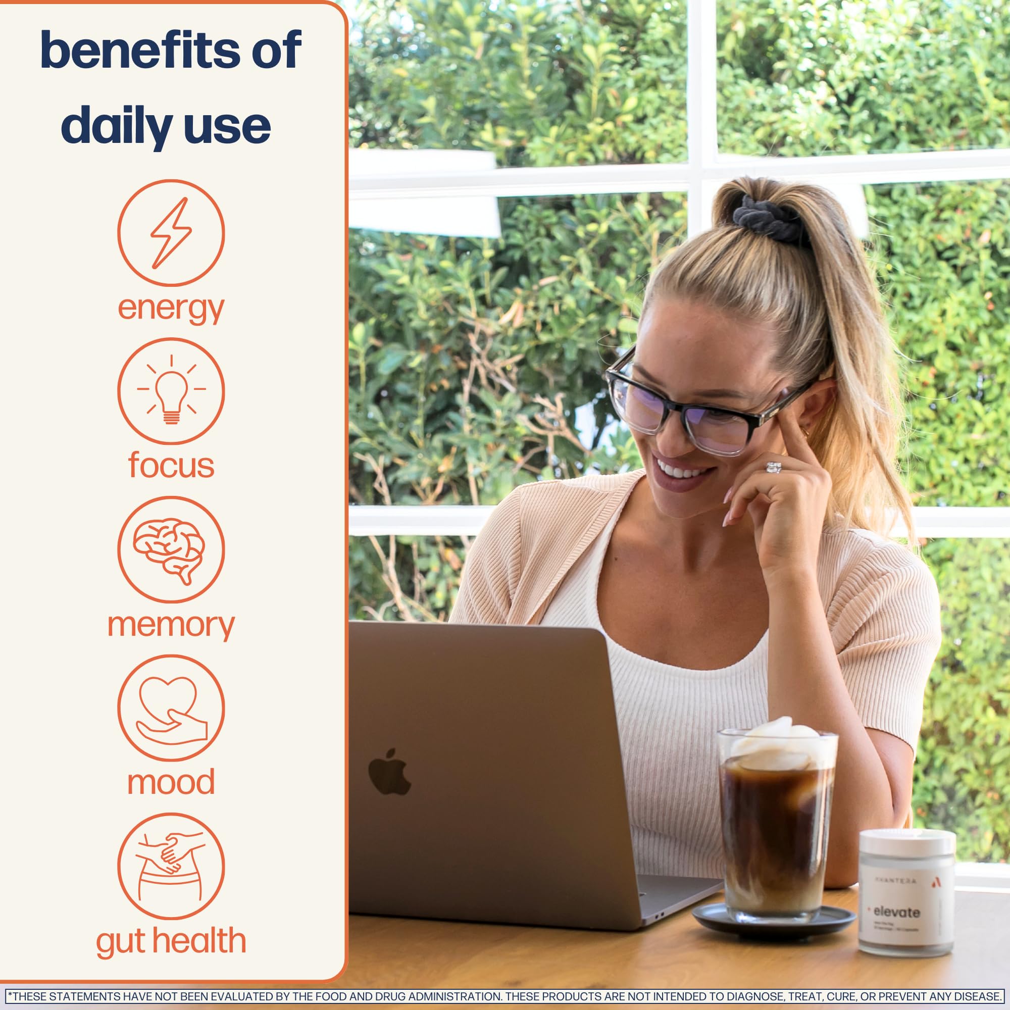Avantera Elevate Premium Nootropic Supplement - Beat Brain Fog - Best Focus Supplements for Memory & Focus Support - Energy Without Crash - 56 Count Pills for Women & Men* Avantera Au supplements