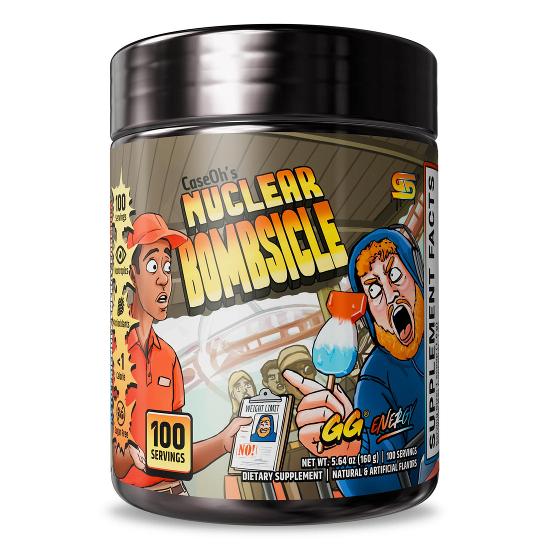 Gamer Supps GG Energy - CaseOh's Nuclear Bombsicle by CaseOh (100 Servings) - Keto Friendly Gaming Energy and Nootropic Blend, Sugar Free + Organic Caffeine + Vitamins + Immune Support, Powder Drink Gamer Supps Au supplements