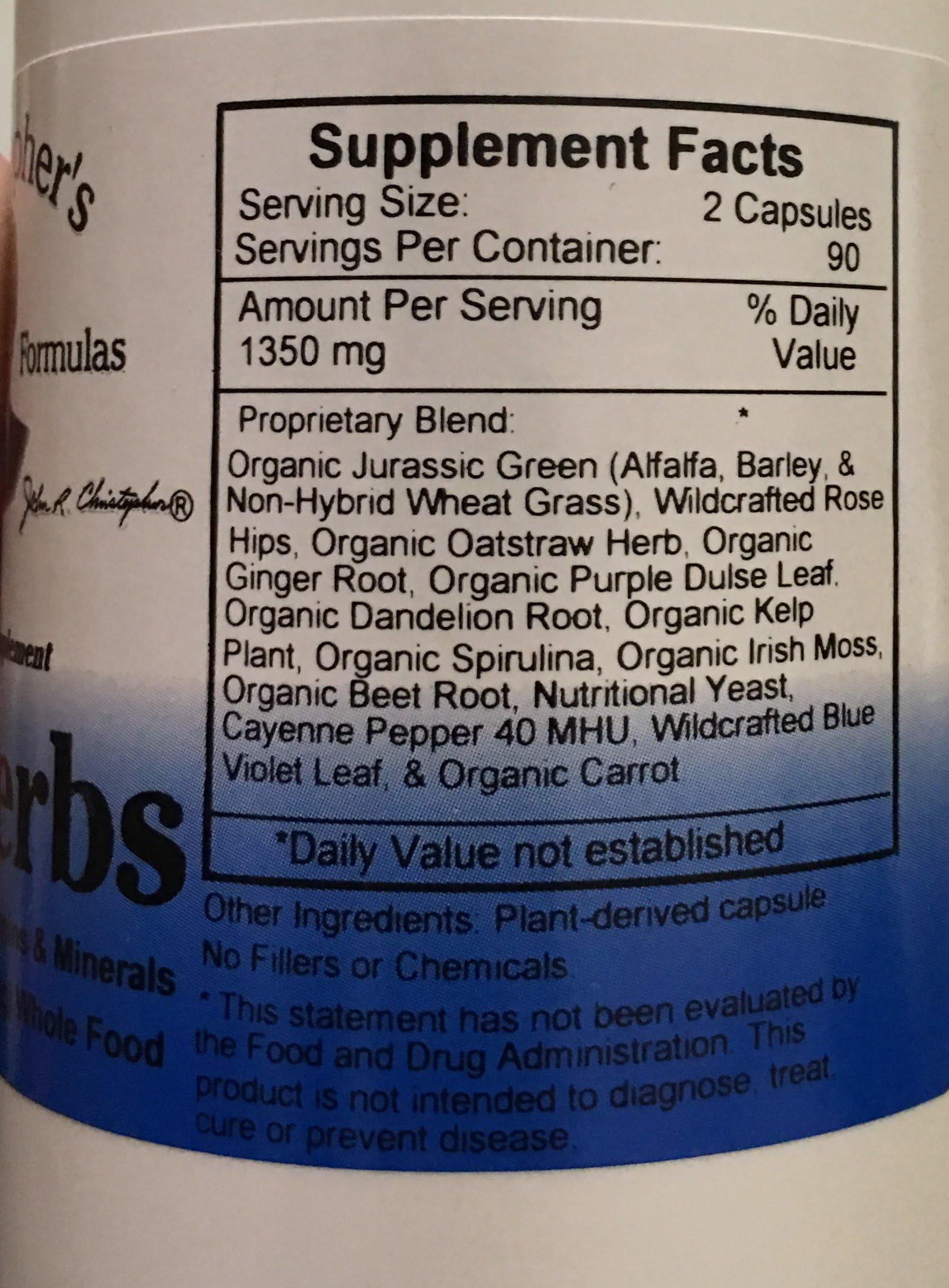 Christopher's Original Formulas Vitalerbs, Nutrient-Rich Herbal Supplement, 180 Veg Caps Christopher's Original Formulas Au supplements