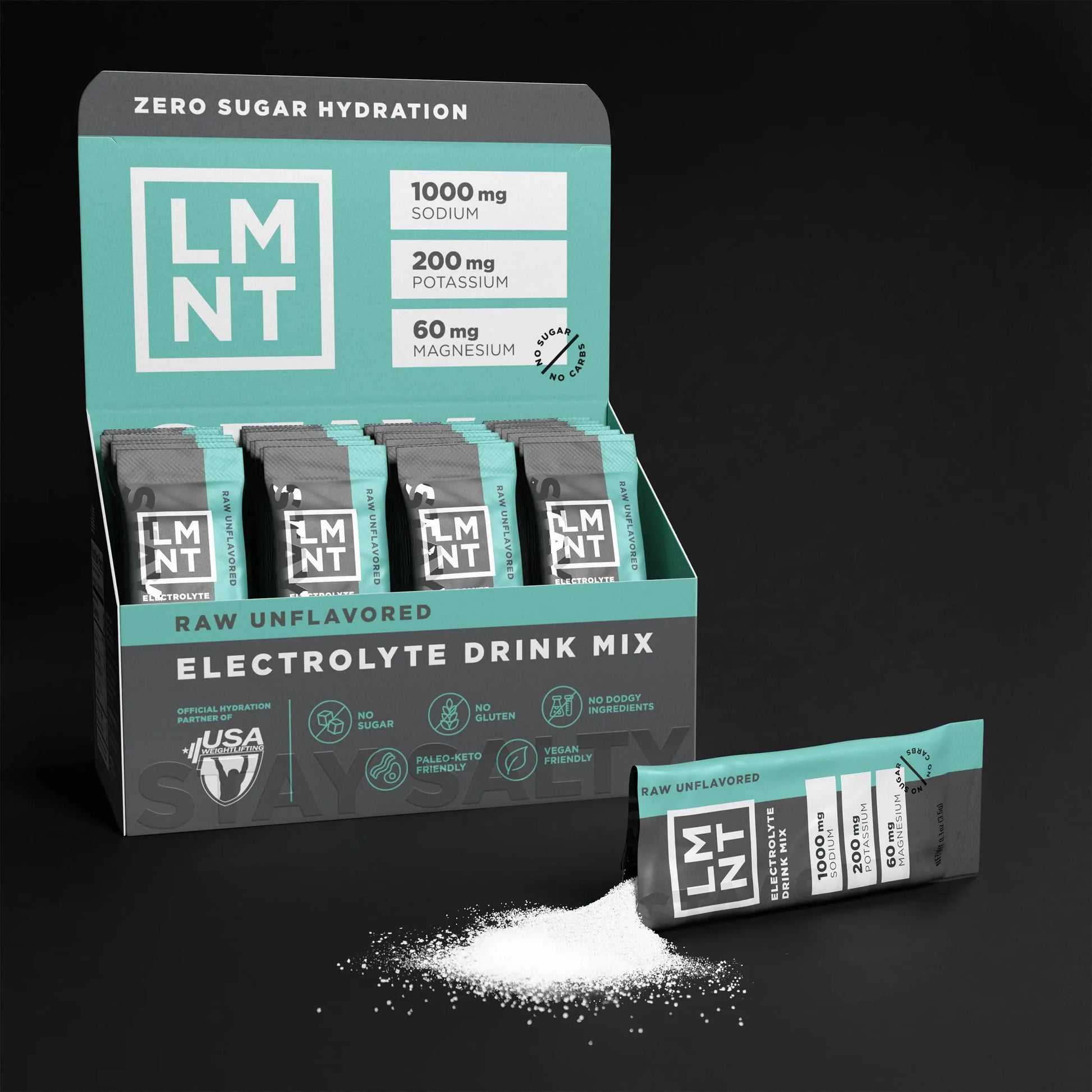 LMNT Zero Sugar Electrolytes - Raw Unflavored Salt | Drink Mix | 30-Count Drink LMNT Au supplements