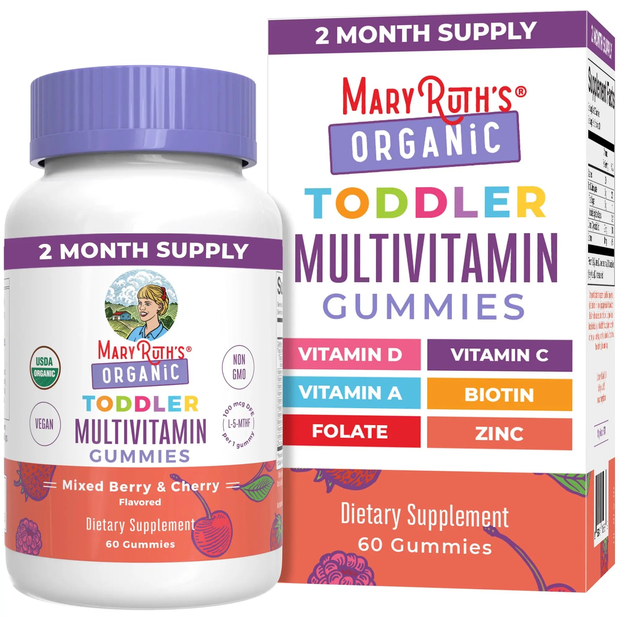 MaryRuth Organics Vitamin Gummy | Kids and Toddlers Age 2+ | USDA | Daily Vitamin C | D3 | Zinc | MaryRuth Organics Au supplements