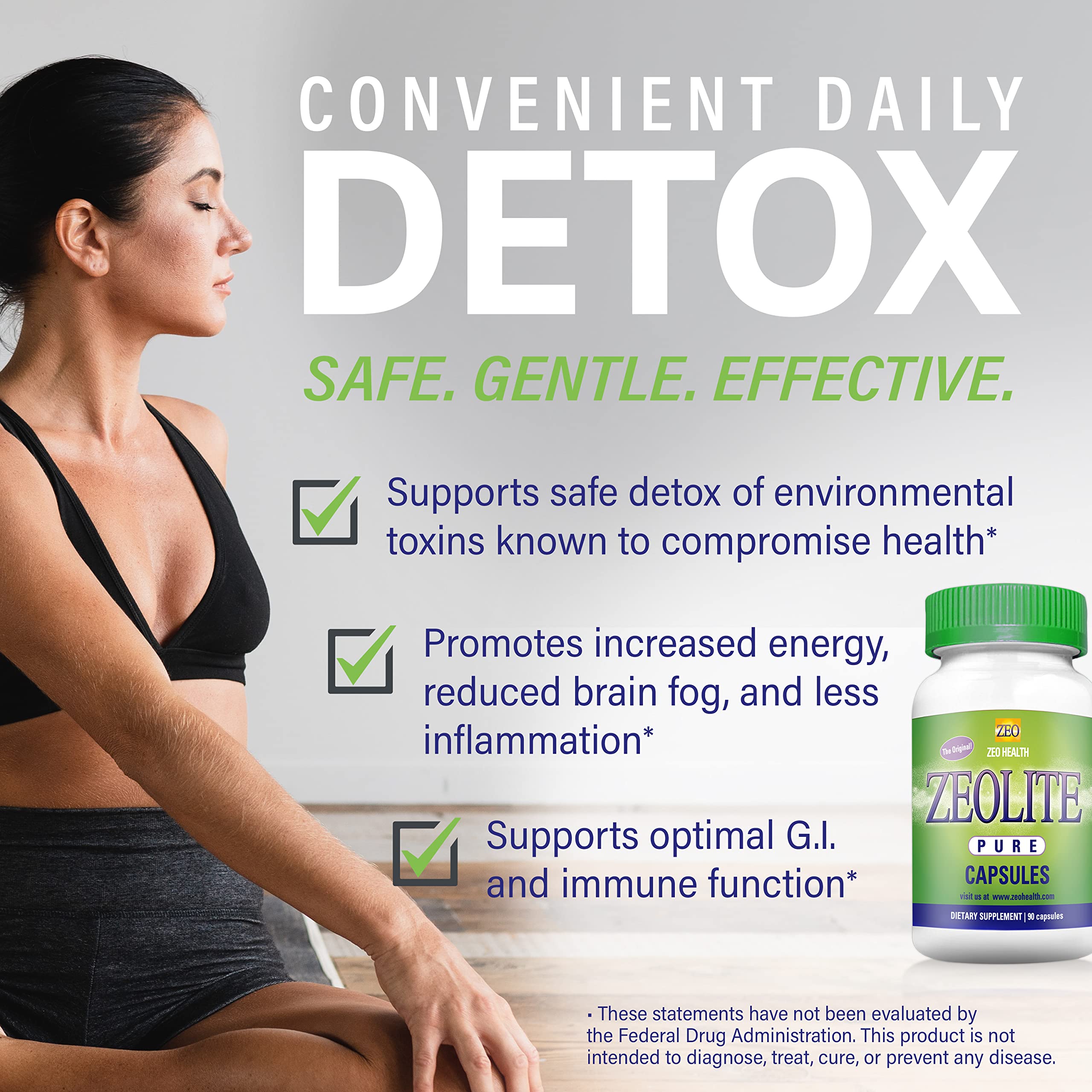 Zeolite Pure Capsules | Zeolite Detox, Extra Strength | Pure, Full Body Cleanse for Women Zeo Health Au supplements