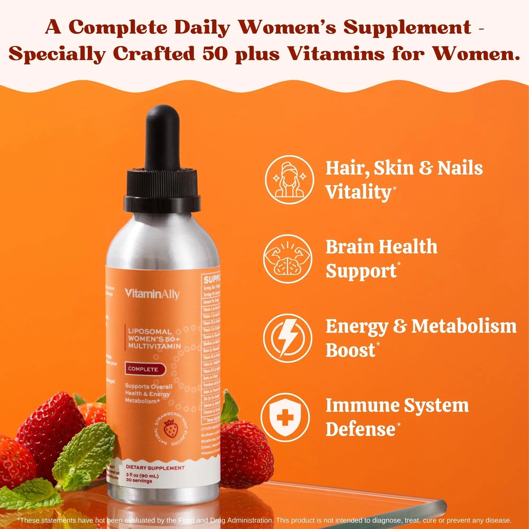 Vitaminally Women’s 50+ Liposomal Liquid Multivitamin – 16 Essential Vitamins & Minerals for Energy, Bone & Immune Support Vitaminally Au supplements