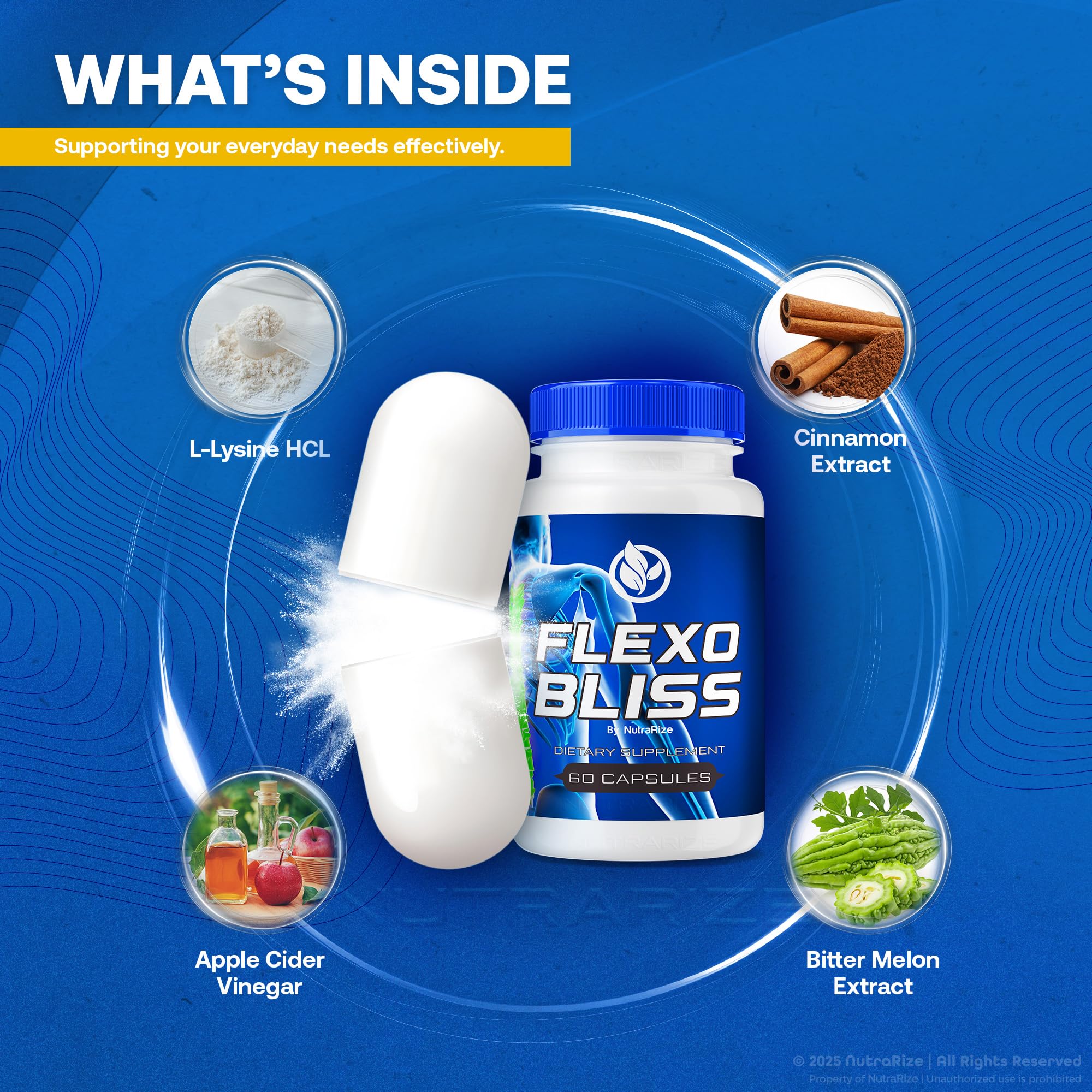 NutraRize Flexo Bliss, FlexoBliss Joint Health Support, All-Natural Supplement to Support Flexibility and Full Range of Motion, Official Flexo Bliss Reviews (60 Capsules) NutraRize Au supplements