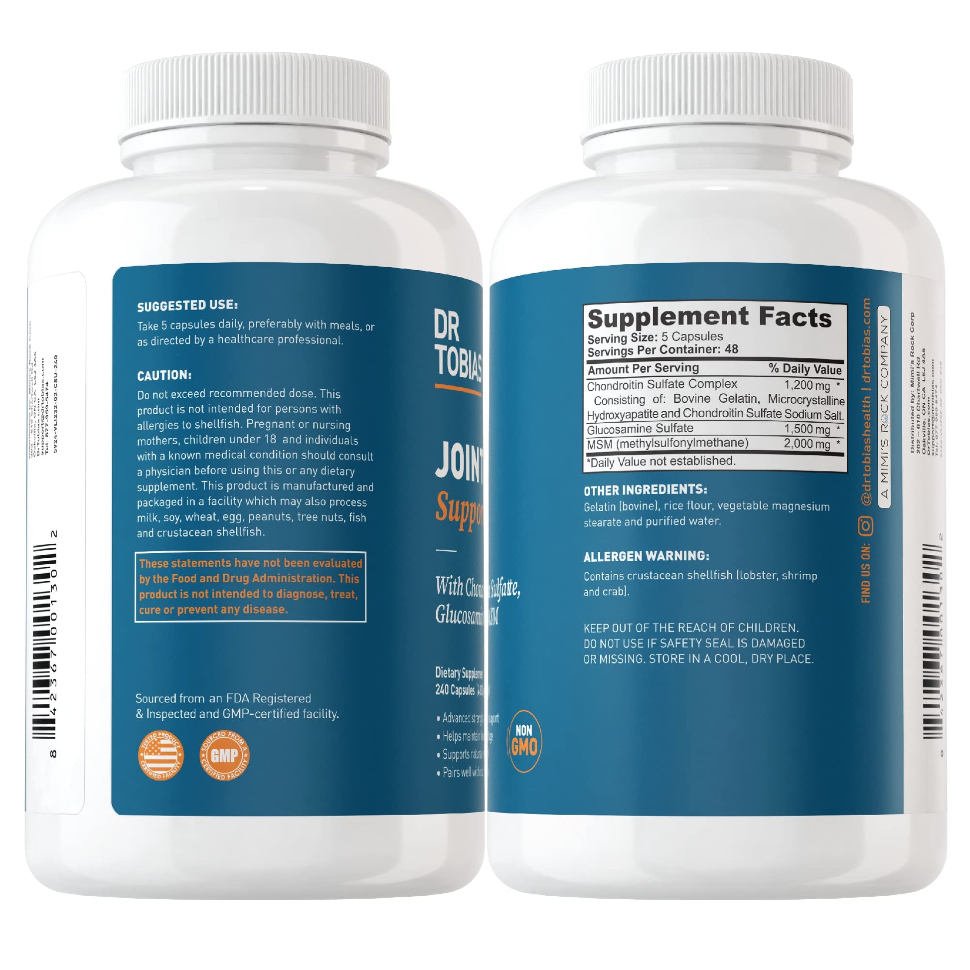 Dr. Tobias AKG Supplement & Joint Support Supplement - Supports Energy, Muscles, Cartilage & Joint Health, Non-GMO Dr. Tobias Au supplements