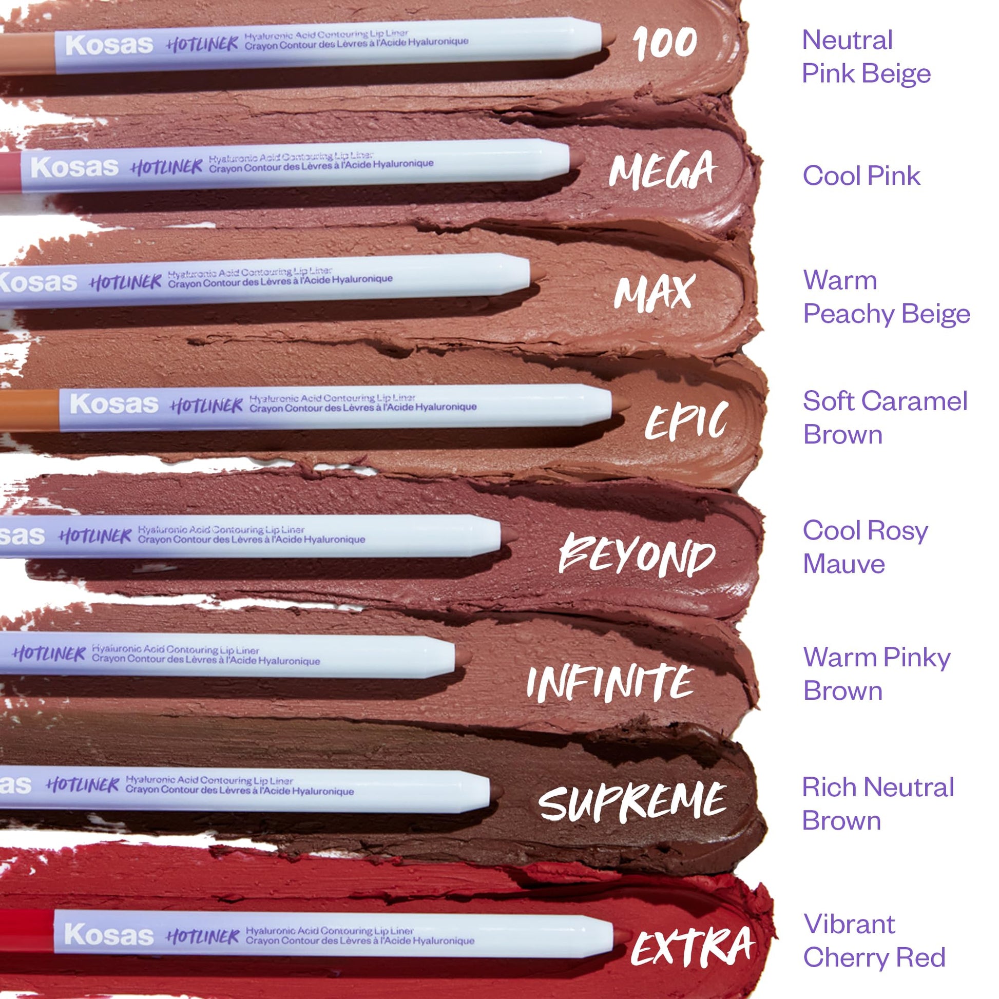 Kosas Hotliner Retractable Lip Liner Pencil with Built-In Brush & Sharpener - Easy Contouring, Hydrating, Long-Lasting- Pigmented Creamy Texture for Plumping Lips - Hyaluronic Acid & Konjac - Infinite Kosas Au supplements