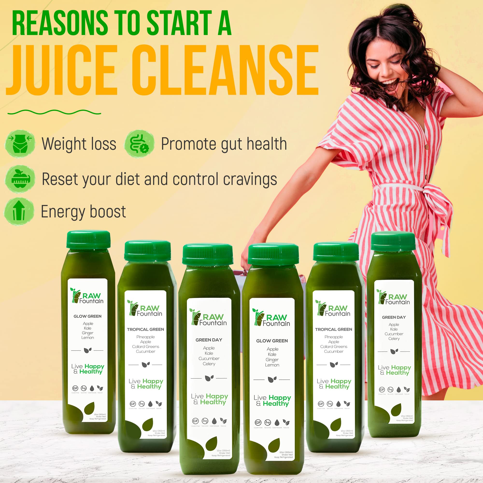 Raw Fountain 5 Day Green Juice Cleanse, All Natural Raw, Vegan Detox, Cold Pressed Raw Fountain Au supplements