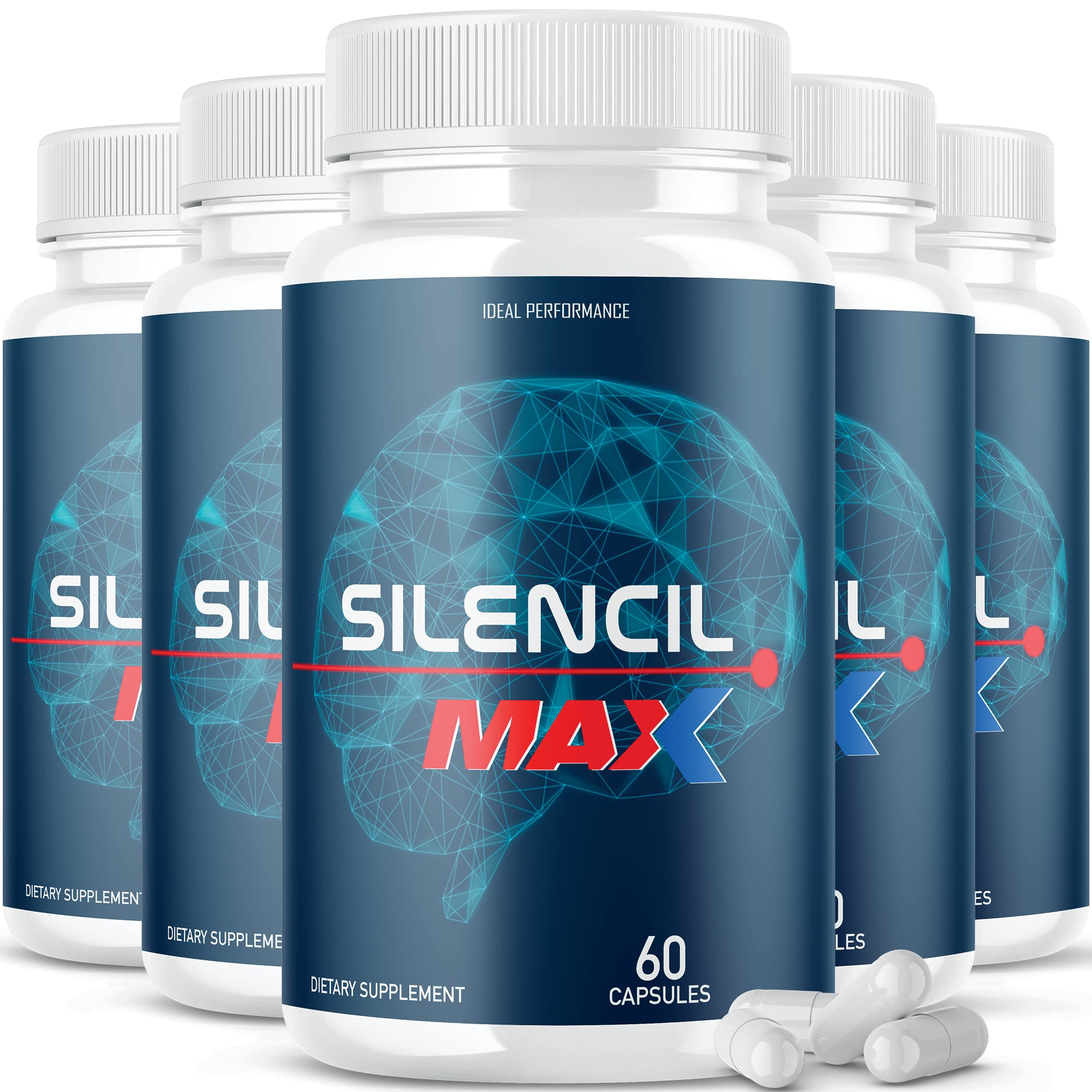 IDEAL PERFORMANCE (5 Pack) Silencil Tinnitus Max Supplement Pills Silencio Silencile IDEAL PERFORMANCE Au supplements