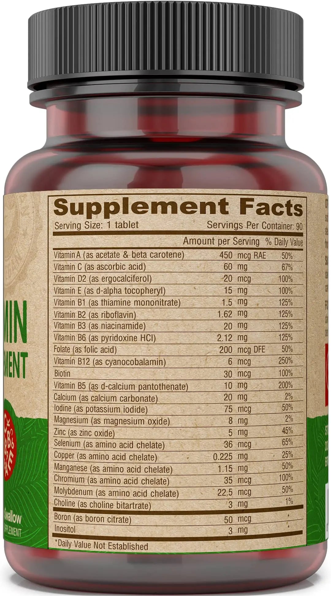 DEVA Vegan Iron-Free Multivitamin & Mineral Supplement, Vitamin C, D2, E & B-Complex, Biotin, 90 Tiny Tablets DEVA Au supplements