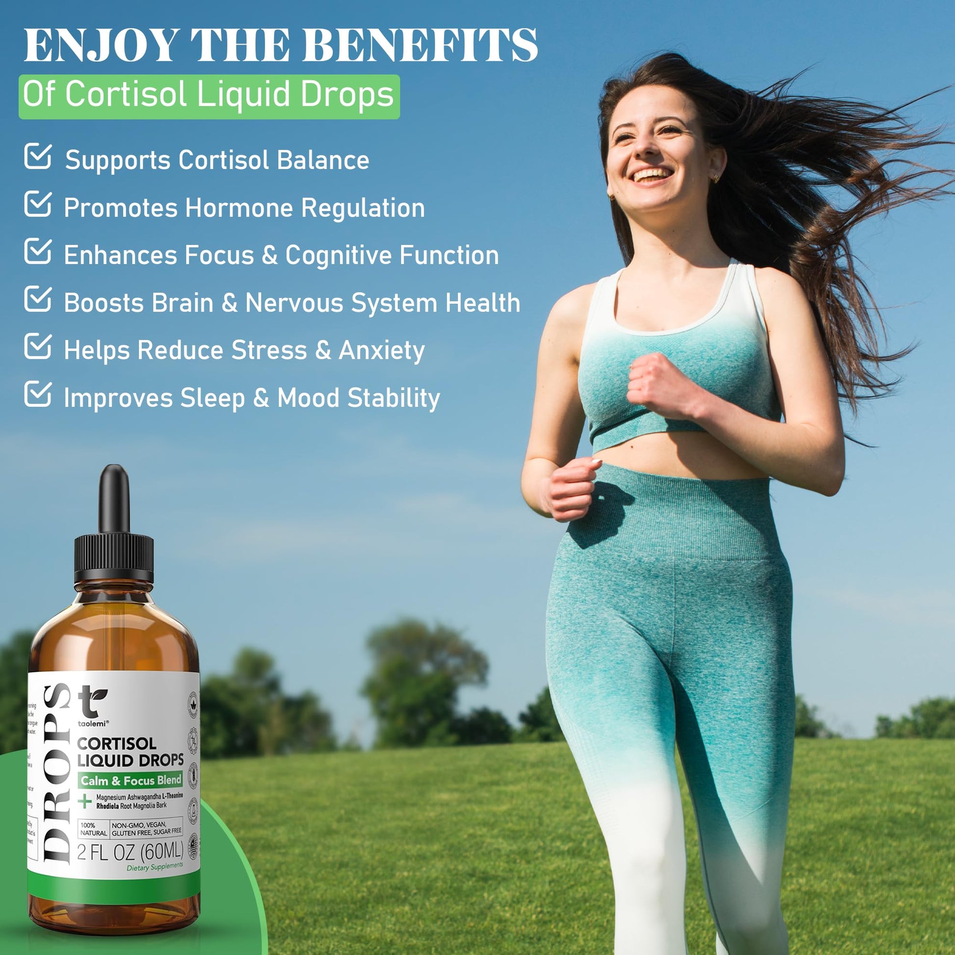 Cortisol Manager Drops with Magnesium & Ashwagandha - Advanced Liquid Blend for Relaxation, Supports Restful Sleep, Fast-Absorbing Liquid, Non-GMO, 2 Fl Oz taolemi Au supplements