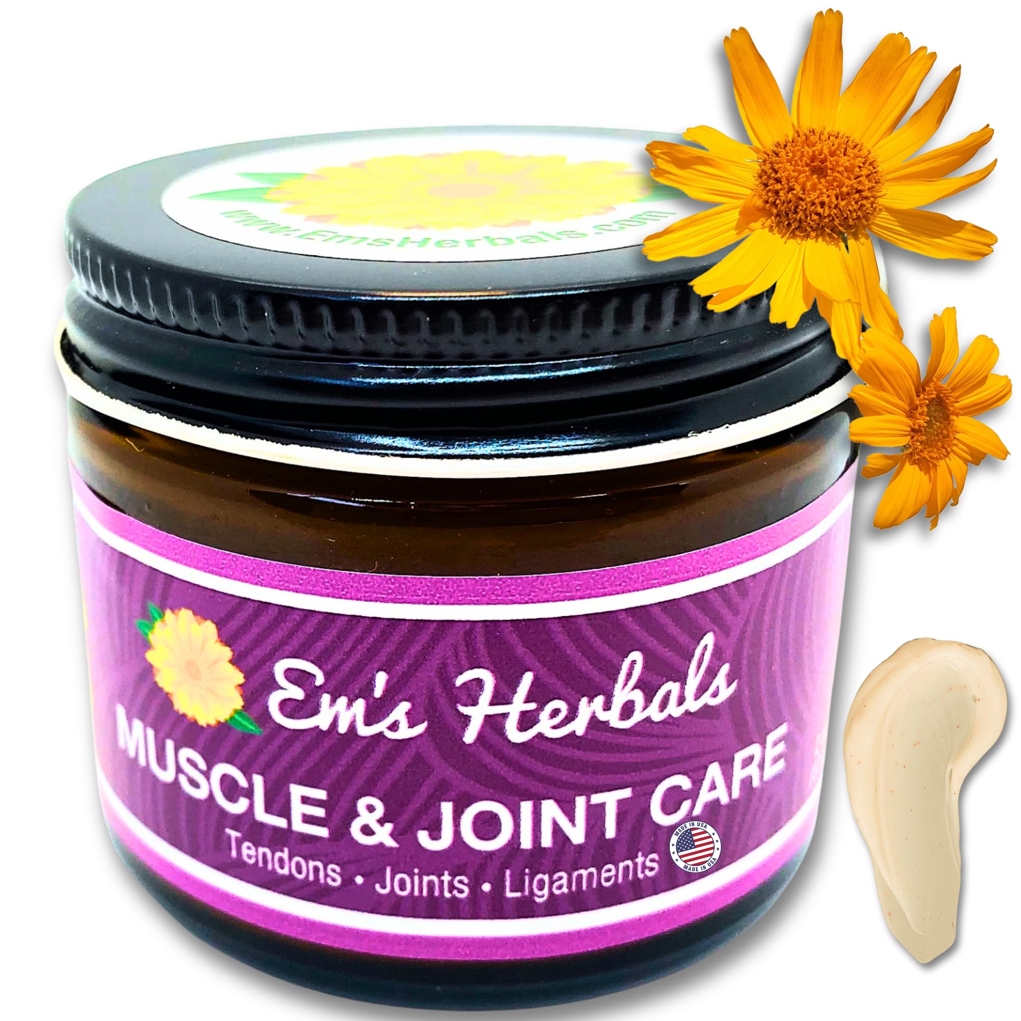 Em's Herbals, Muscle & Joint Care Arnica Salve - Amplified Arnica Salve Made with Menthol Crystals, and Effective Essential Oils to Penetrate Deep into Muscles, Joints, and Back Discomfort (2 oz) Em's Herbals Au supplements
