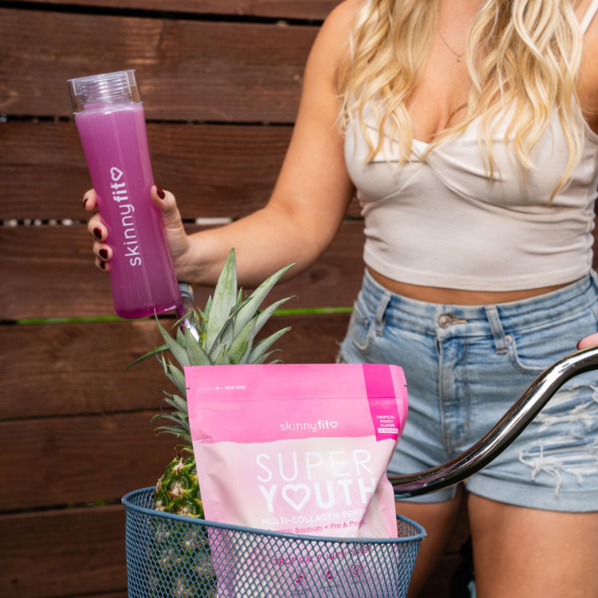 SkinnyFit Super Youth Tropical Punch Multi-Collagen Peptides + Probiotics, Baobab Fiber SkinnyFit Au supplements