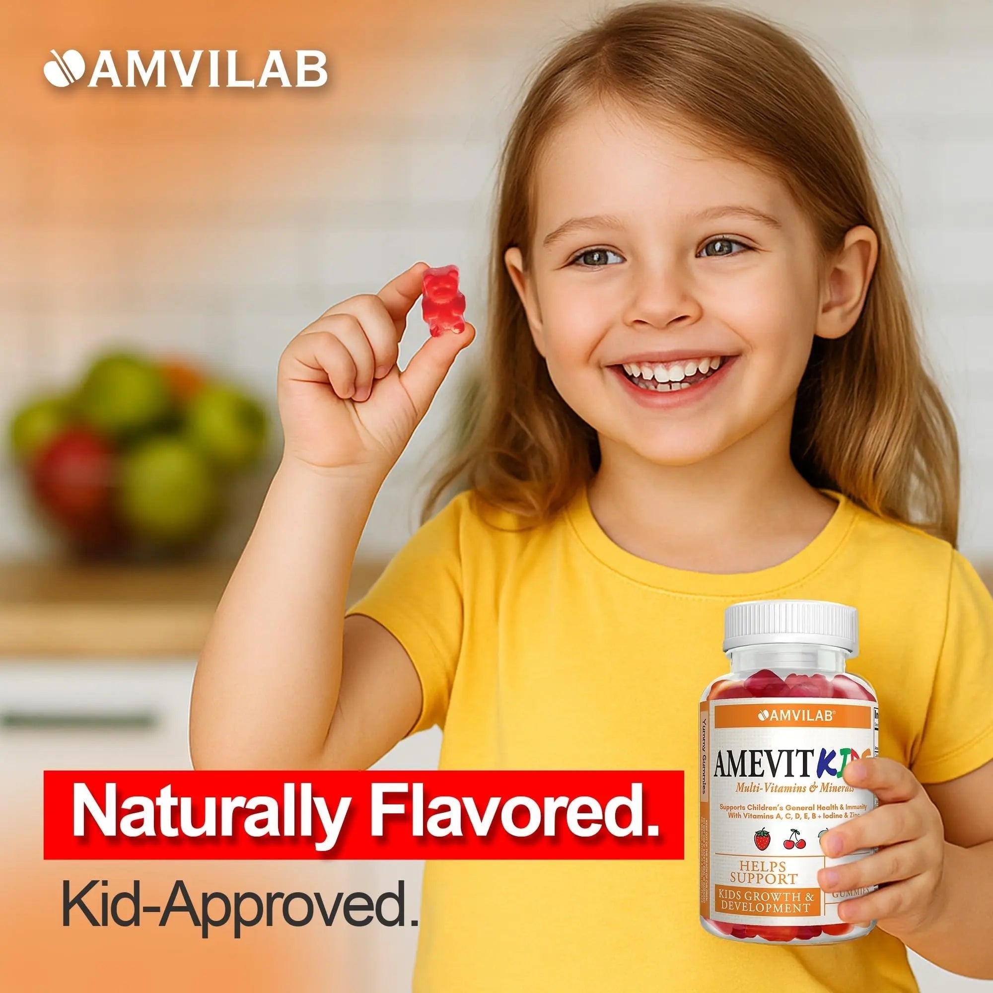 AMVILAB Amevit Kids Gummy Multivitamin – Complete Daily Vitamins for Children – with Essential Nutrients for Growth & Immunity AMVILAB Au supplements