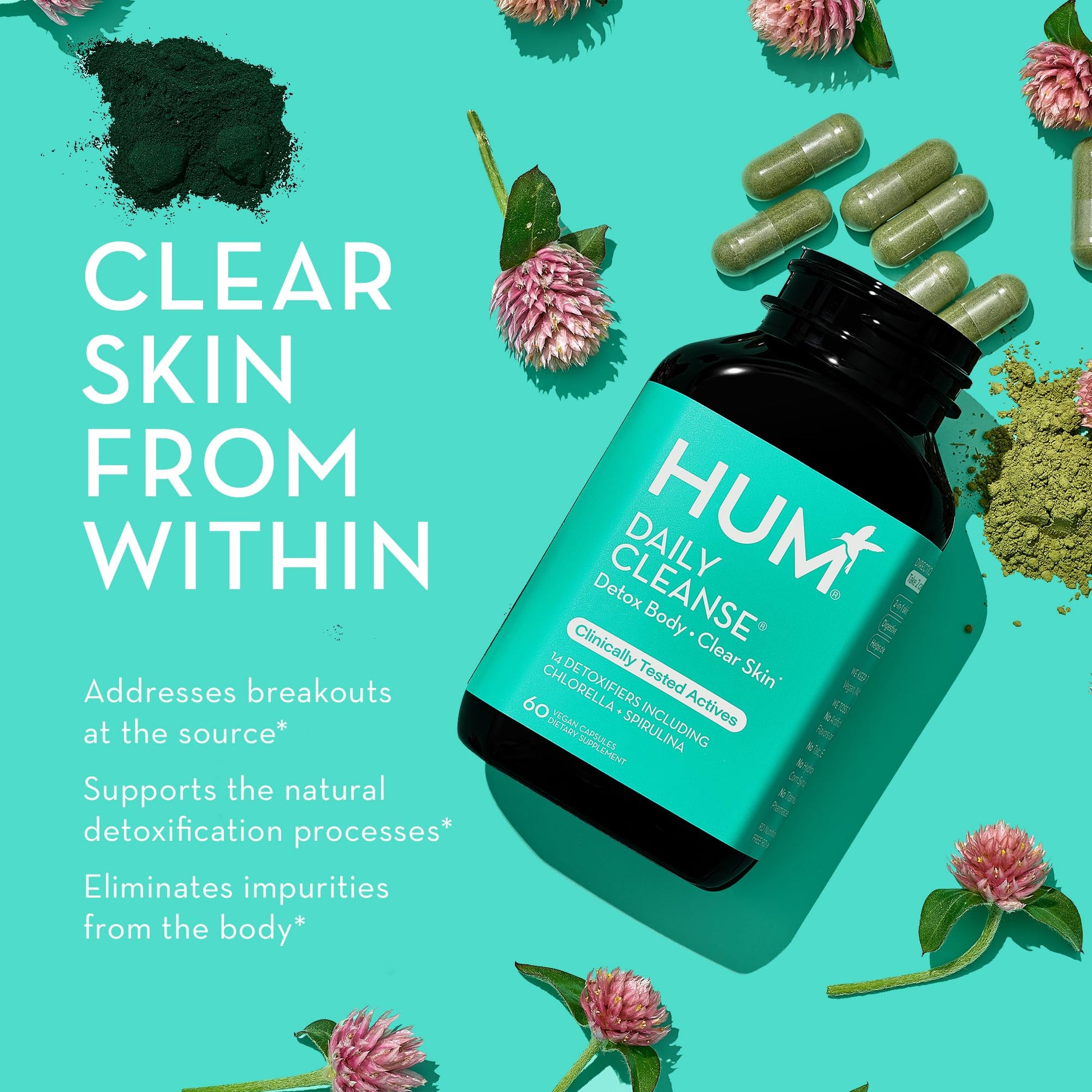 HUM Daily Cleanse Acne Supplements - Support for Clear Skin & Improved Digestion HUM Au supplements