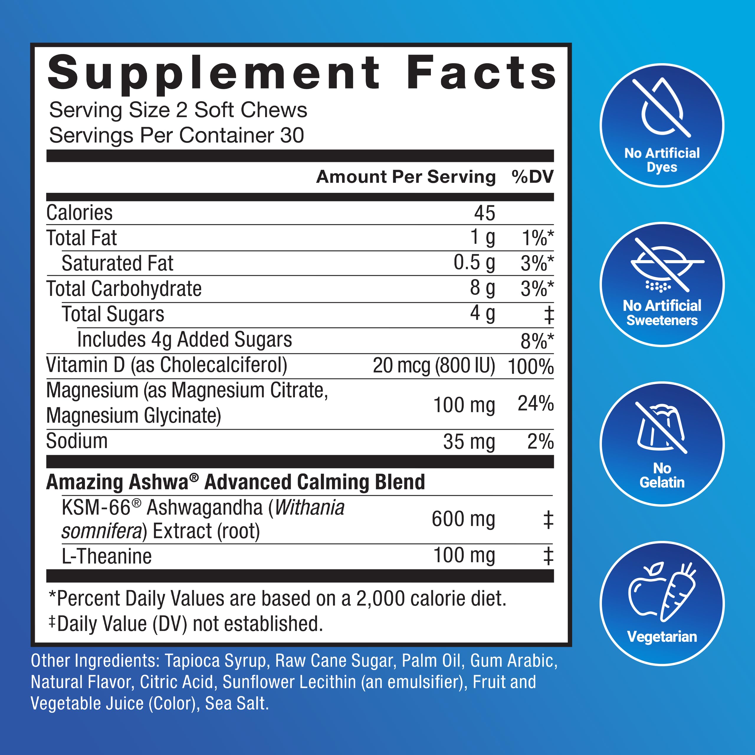 Force Factor Amazing Ashwa Complete Calm Support with KSM-66 Ashwagandha, Like Ashwangandha Gummies to Promote Calm & Relaxation with Magnesium & L-Theanine, Blueberry Pomegranate, 60 Soft Chews Force Factor Au supplements