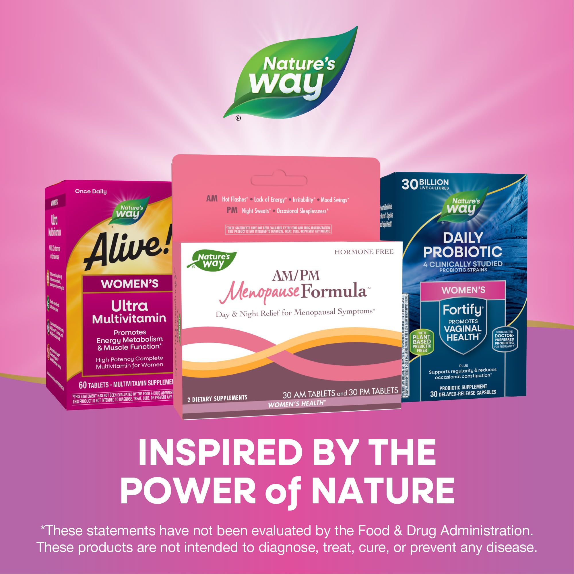 Nature's Way AM/ PM Menopause and Hot Flash Relief*, Hormone-Free Formulas Including Nature's Way Au supplements