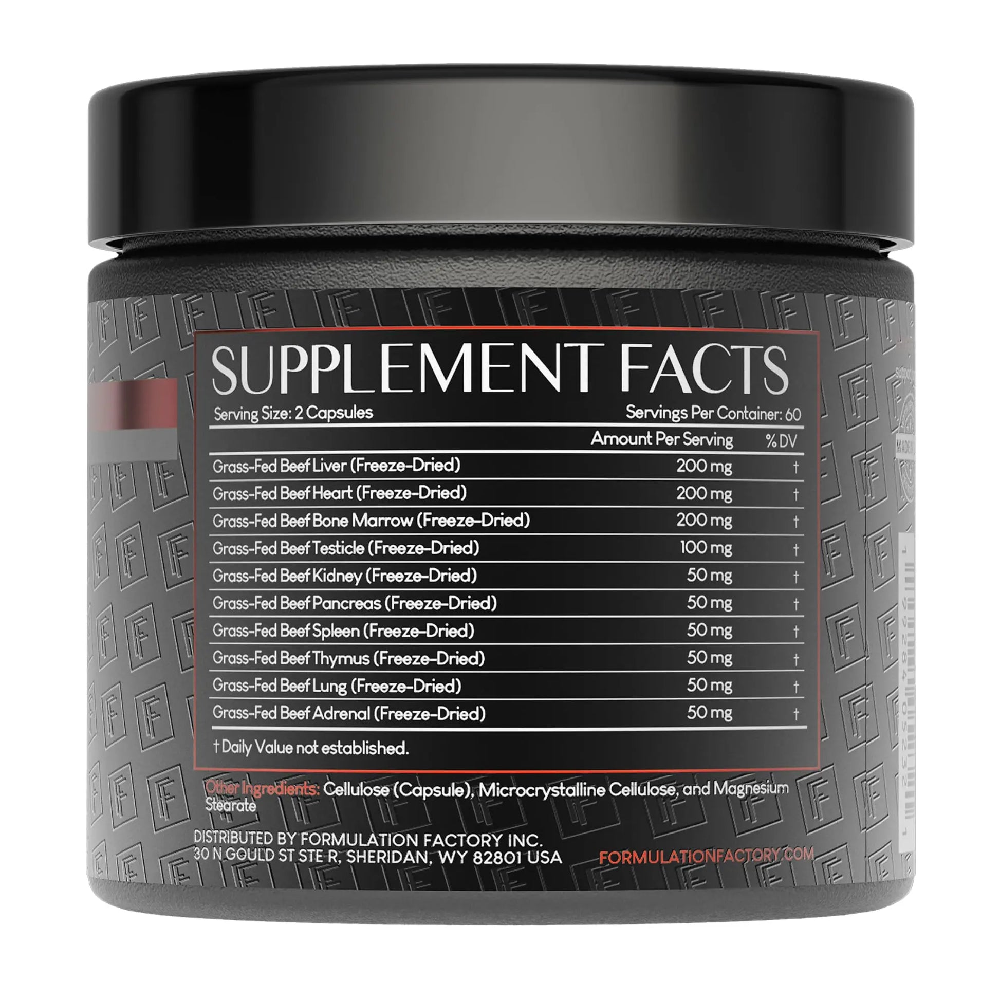 Formulation Factory Primal Power 10-in-1 Grass-Fed Organ Supplement with Beef Liver, Heart, Marrow, Testicle, Kidney, Supports Vitality, Hormones, Energy, Immunity (4 Month Supply, 240 Capsules) Formulation Factory Au supplements