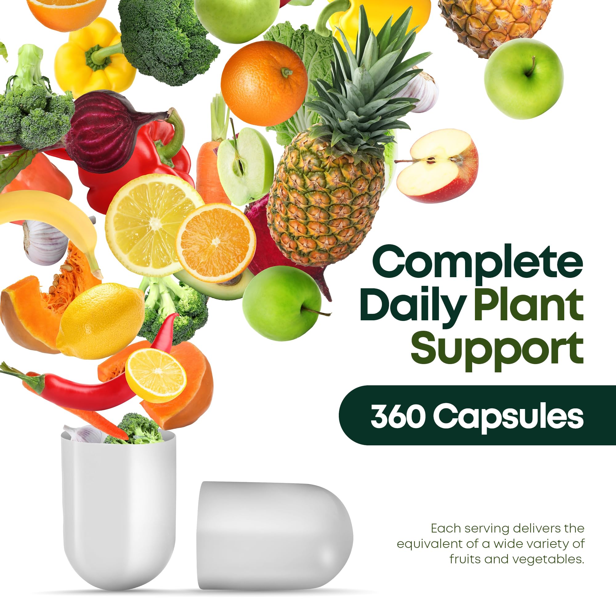 Supermed Research Fruits and Vegetables Supplements – 2 Pack Combination Fruit & Veggies Supplement – Whole Food Vitamins & Minerals for Adults – Superfood Veggie Vitamins for Adults (180 x 2, 360 Ct) Supermed Research Au supplements