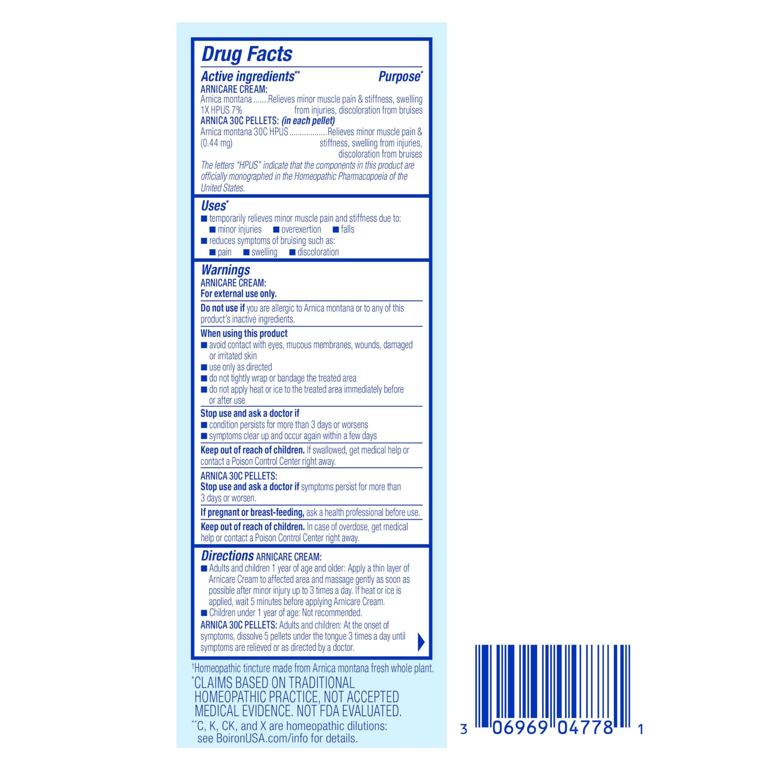 Boiron Arnicare Gel and Arnica 30c Value Pack for Pain Relief, Muscle Soreness, and Swelling from Bruising or Injury - 2.6 oz + 80 Pellet Tube Boiron Au supplements