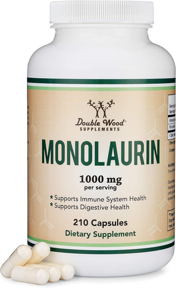Monolaurin Immune Support Supplement 1,000mg per Serving, 210 Capsule Double Wood Supplements Au supplements
