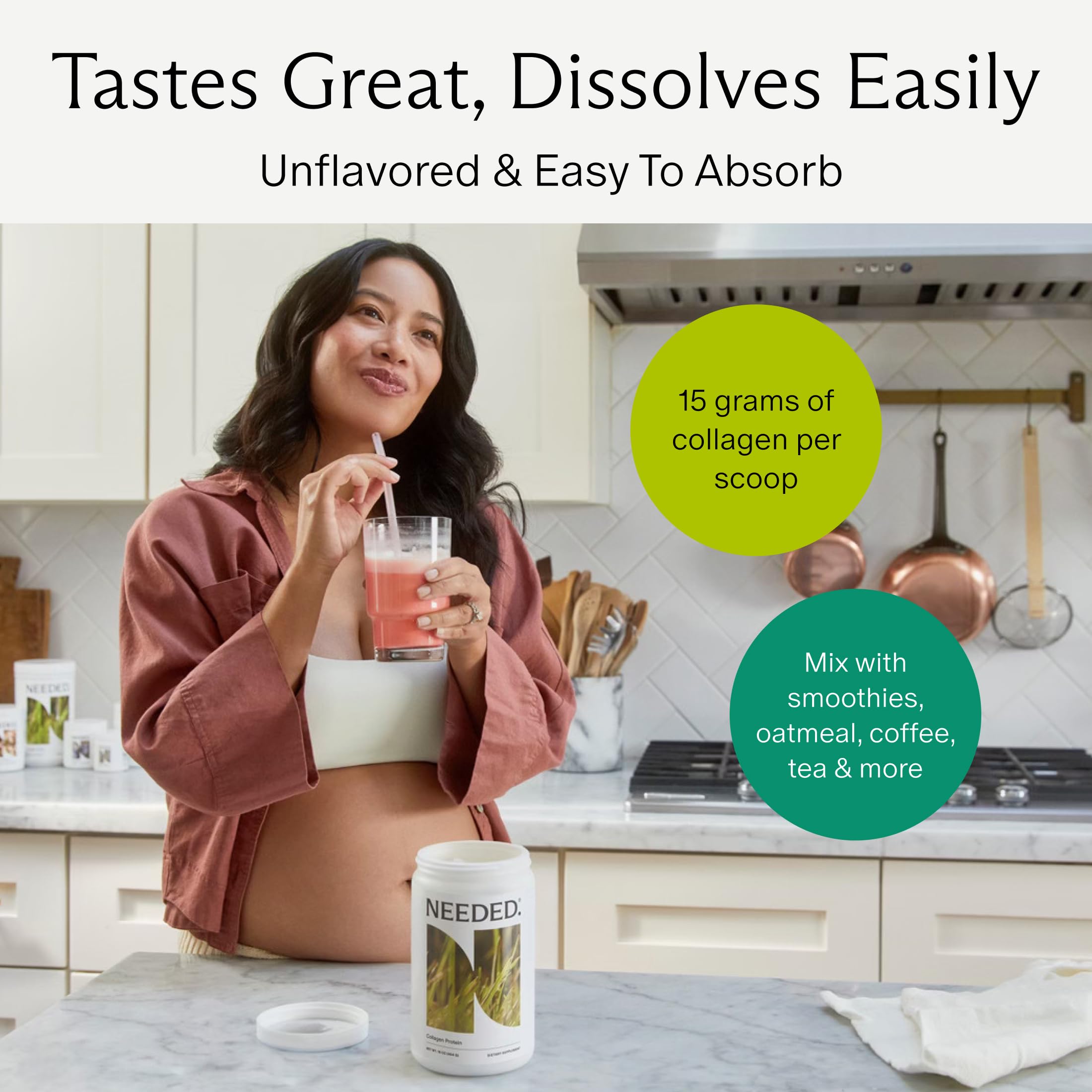 Needed. Hydrolyzed Collagen Protein Powder | Expert-Backed & Clean Sourced | Supports Skin, Hair, Joints | Grass-fed, Pasture-Raised, Hormone-Free | 1lb Needed. Au supplements
