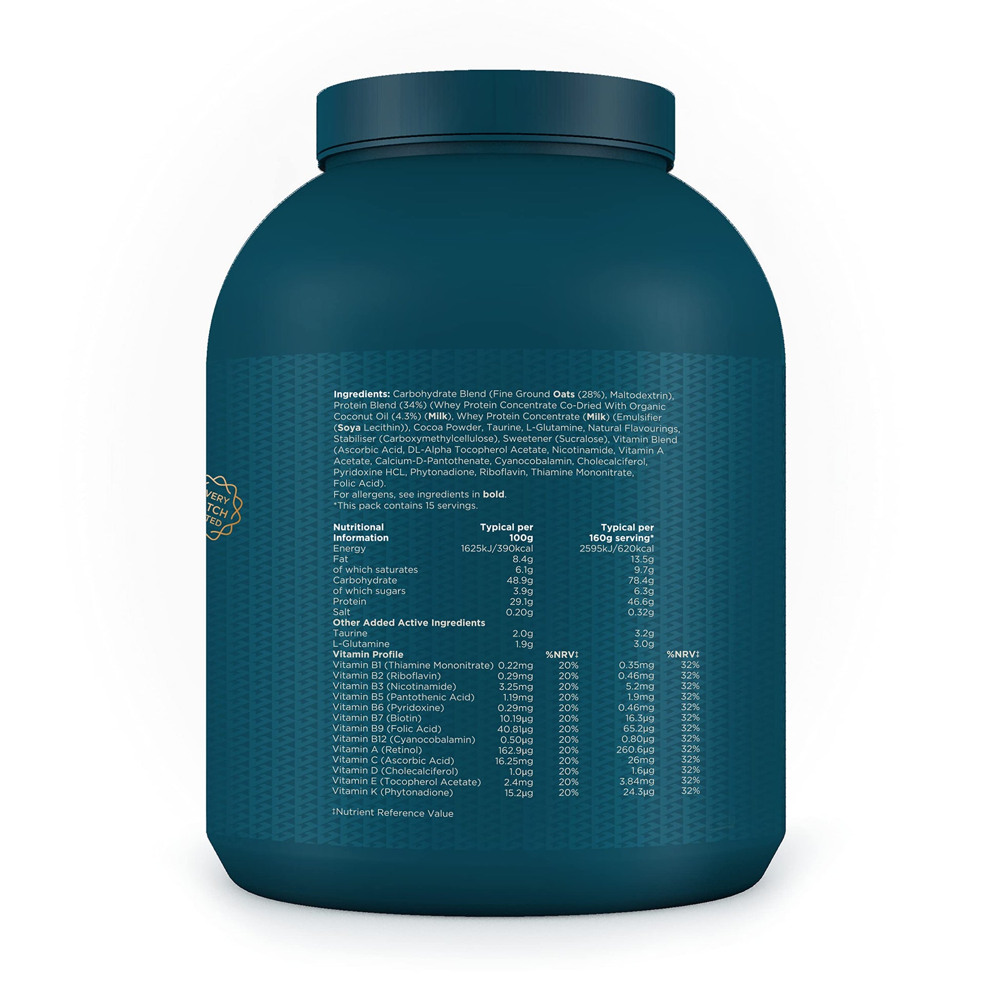 Kinetica OatGain Weight Gainer 600+ Calories & 47g Protein per Serving, 2.4 kg Kinetica Au supplements