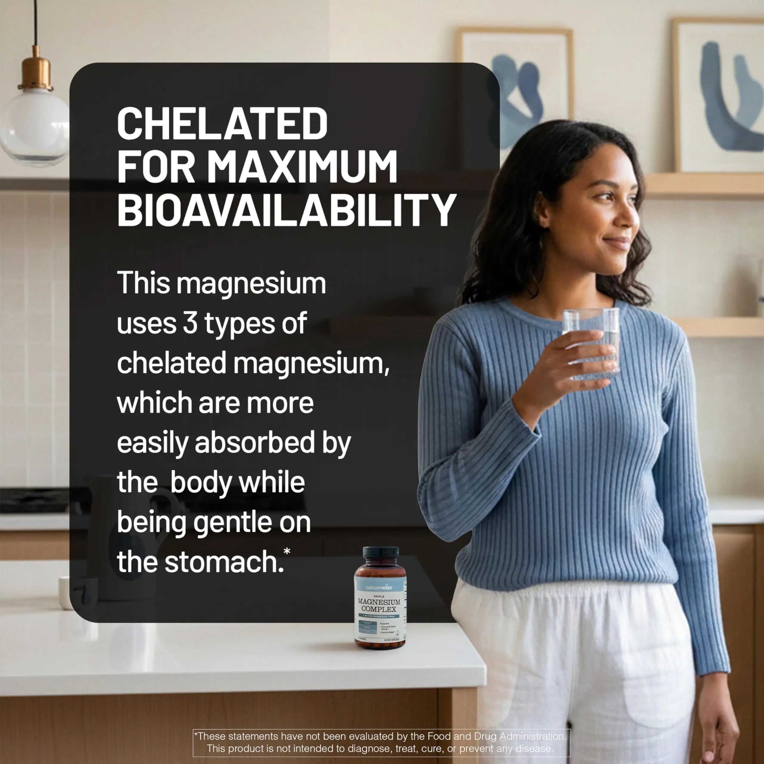 NatureWise Triple Magnesium Complex - High Absorption Magnesium Glycinate + Malate + Citrate for Muscle Nerve & Sleep Support - Vegan 90 Capsules NatureWise Au supplements