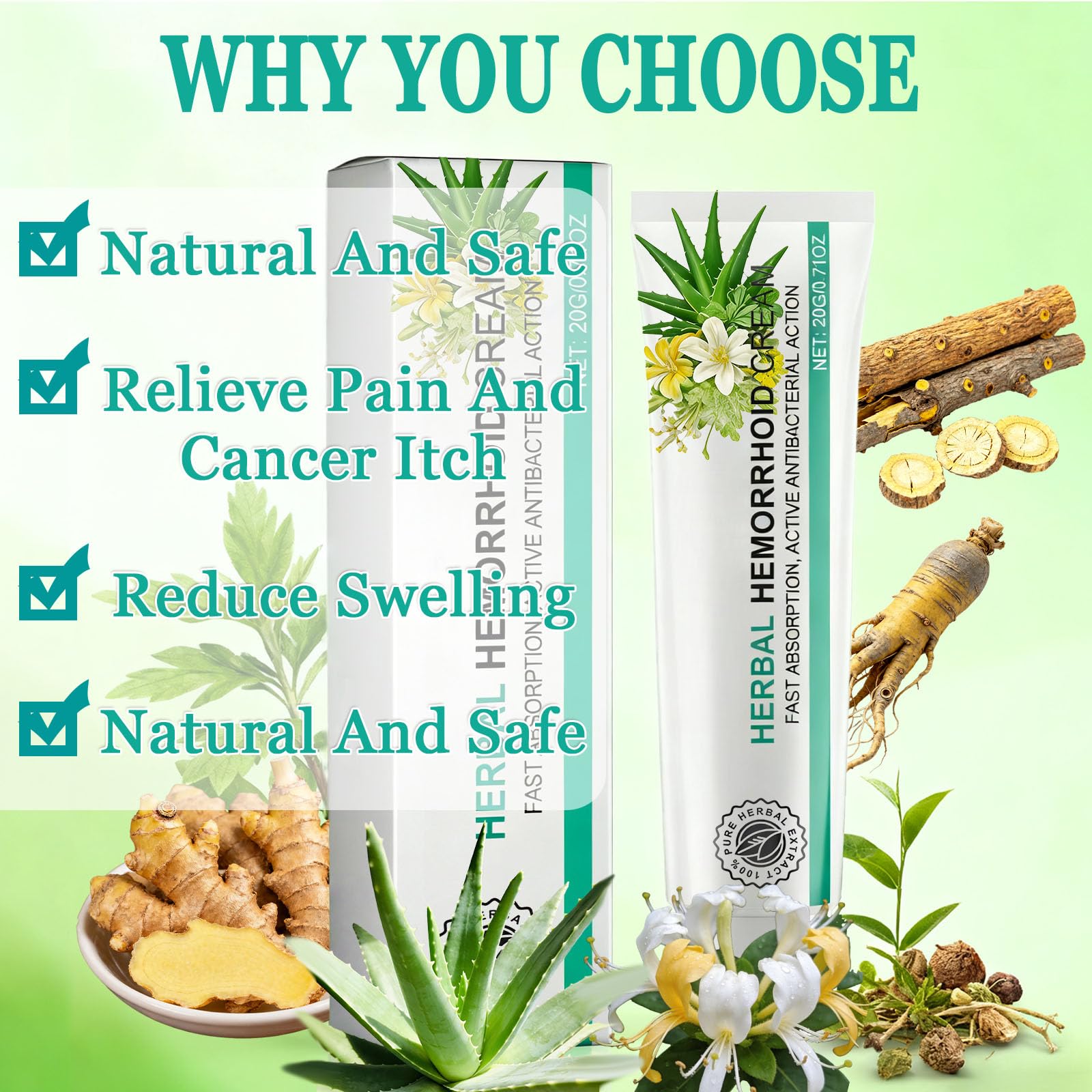 Hushblade Hemorrhoid Body Cream, Natural Herbal Hemorrhoid Cream, for Men and Women Moisturizing and Nourishing Hushblade Au supplements