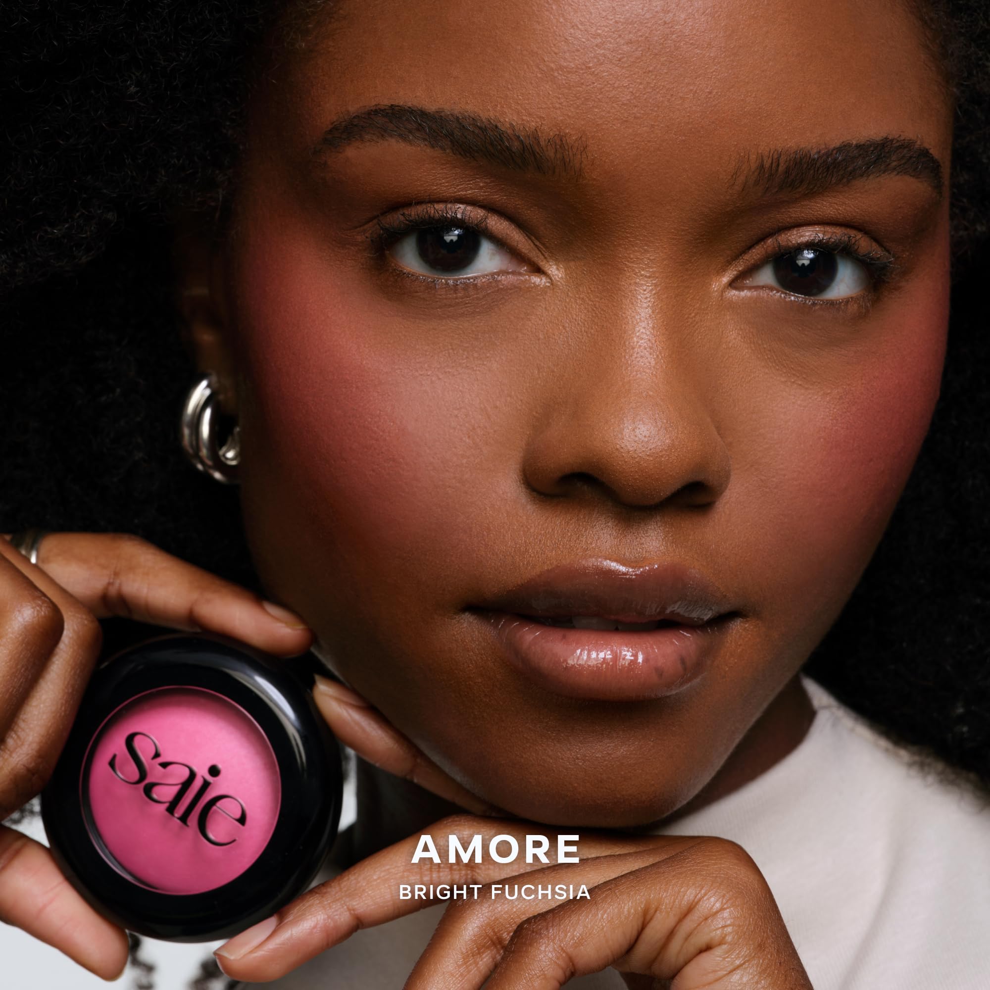 Saie Blush & Brush Duo - SuperSuede Baked Blush in Amore (.01 oz) & Powder Blush Brush - Talc-Free, Moisturizing Blush with Vegan, Fluffy Brush for Seamless Application Saie Au supplements