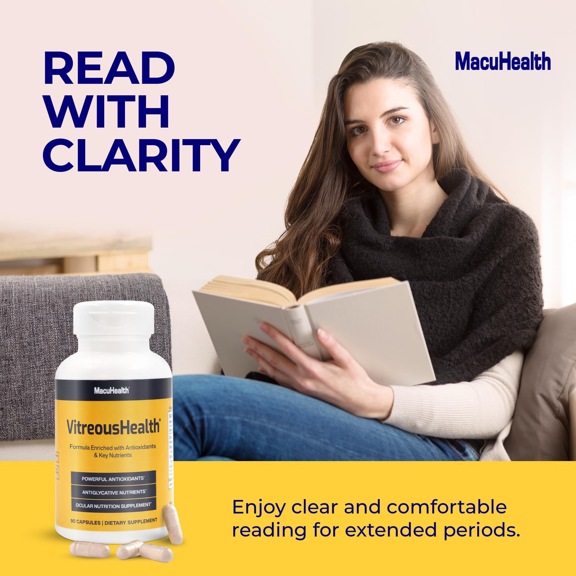 Macuhealth VitreousHealth Evidence-Based Eye Supplement - 90 Capsules Macuhealth Au supplements