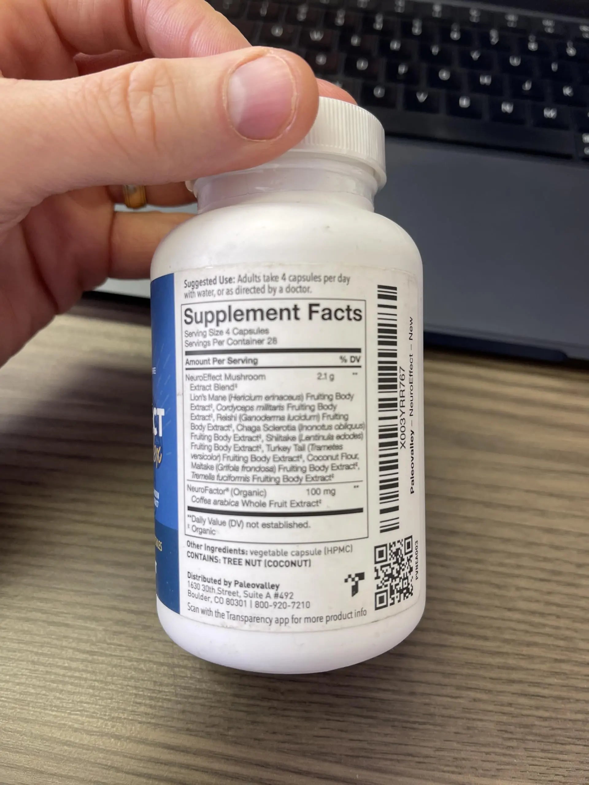 Paleovalley NeuroEffect - Neuro Mushroom Coffee Nutritional Supplement for Focus, Memory, and Energy Support - 28-Day Supply - 8 Full Spectrum Mushroom and Whole Coffee Fruit Extracts Paleovalley Au supplements