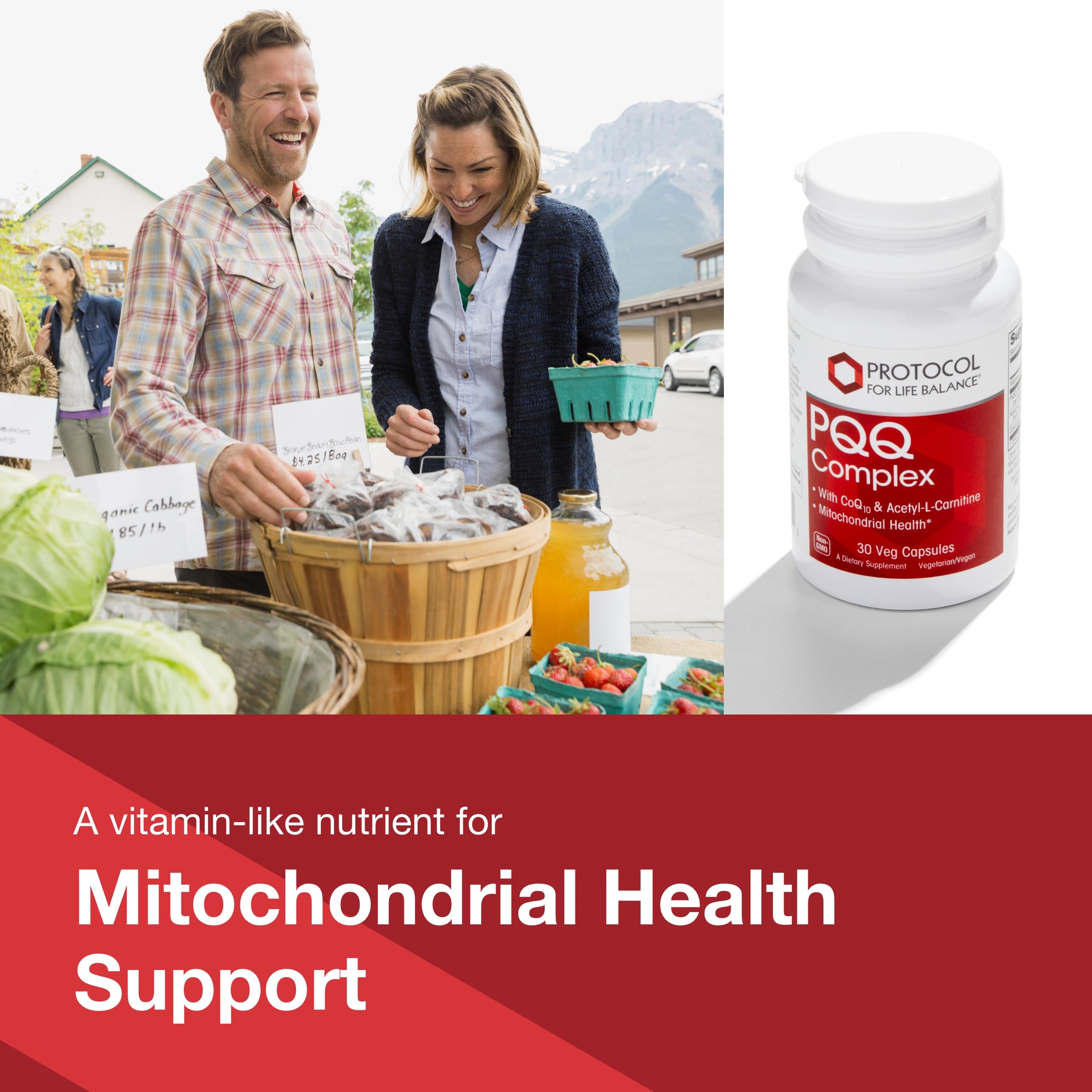 PROTOCOL FOR LIFE BALANCE PQQ Complex - Mitochondrial Health - with CoQ10 & L Carnitine - B Vitamin - Supplement for Energy - 30 Veg Caps PROTOCOL FOR LIFE BALANCE Au supplements