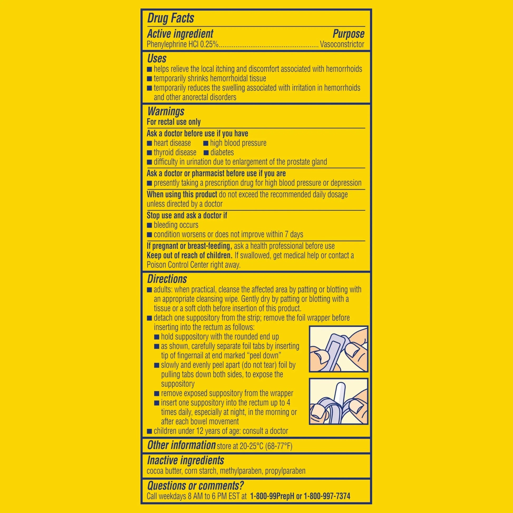 PREPARATION H Hemorrhoid Symptom Treatment Suppositories, Burning, Itching and Discomfort Relief (48 Count) Preparation H Au supplements