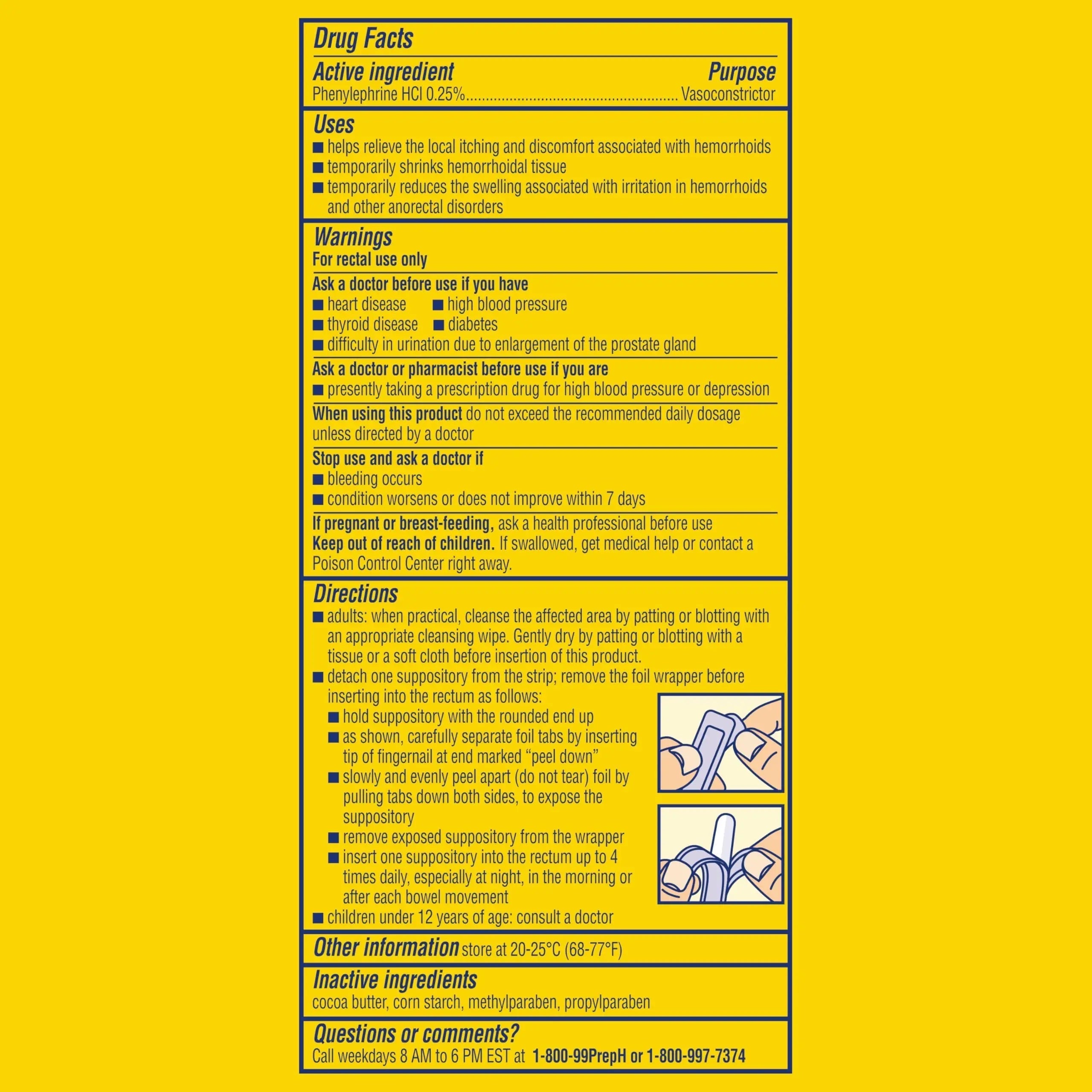 PREPARATION H Hemorrhoid Symptom Treatment Suppositories, Burning, Itching and Discomfort Relief (48 Count) Preparation H Au supplements