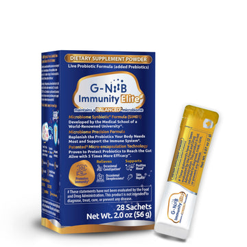 G-NiiB Immunity Elite (SIM01 Synbiotic Formula) - Potent Live probiotics and Added prebiotics to Support Immunity, Regularity, Sleep, Mood, and Skin - 5X More Effective in Reaching the Gut Alive G-NiiB Au supplements